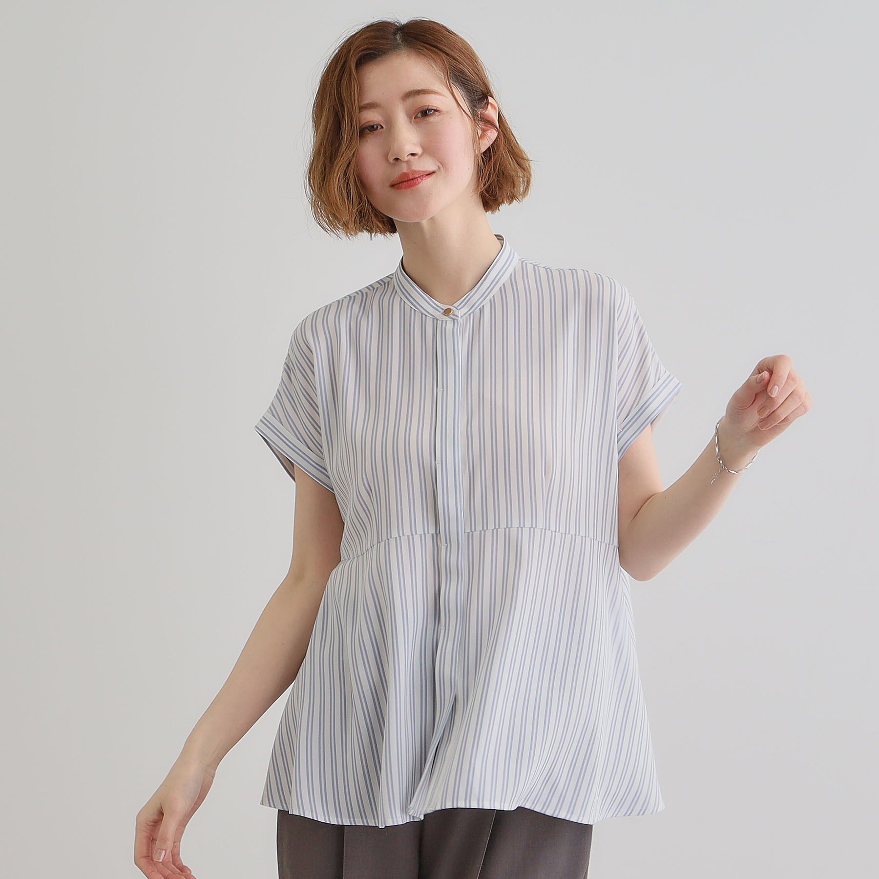 grove「きちんと感もこなれ感も1枚で叶う　優秀ペプラムシャツブラウス」|シャツ・ブラウス|