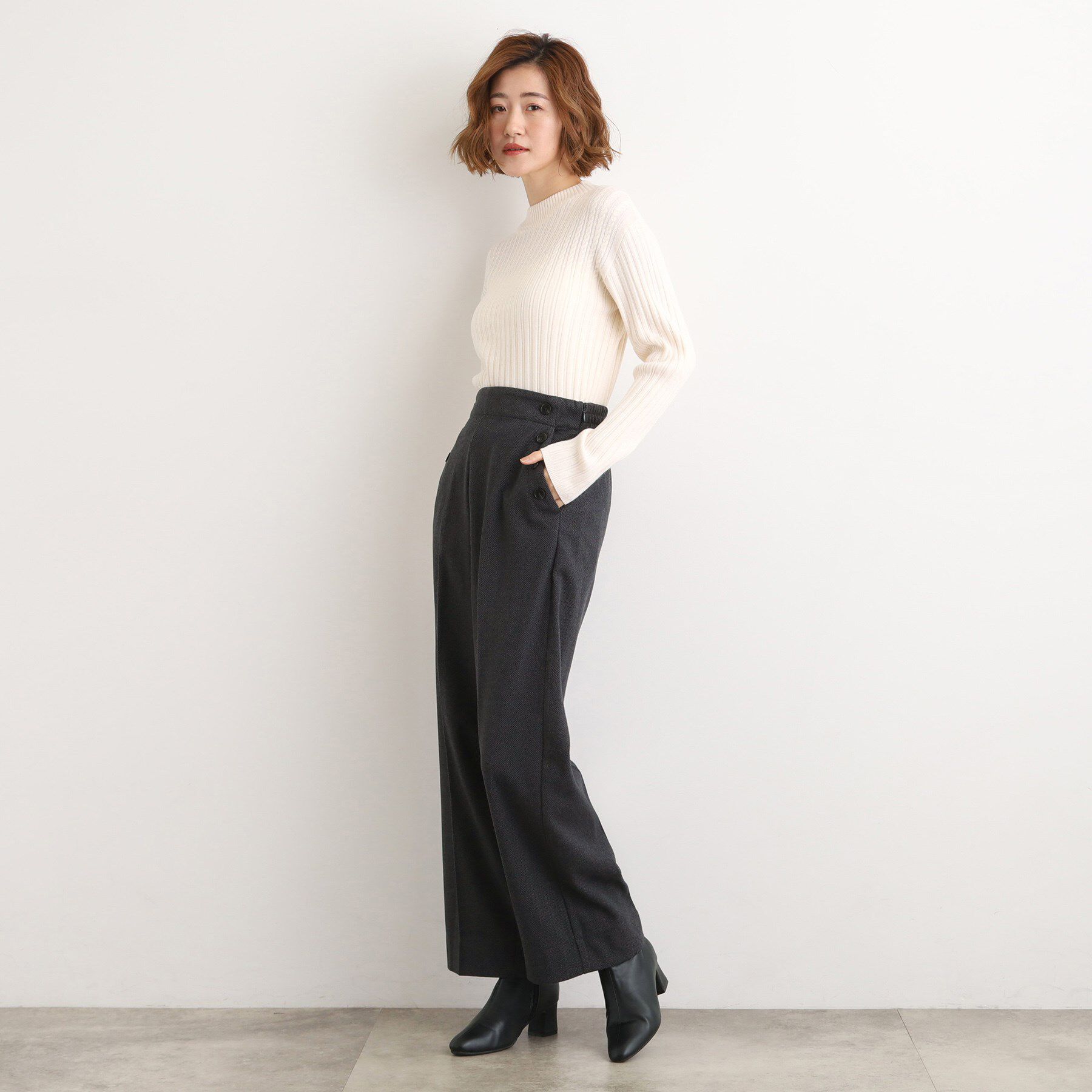 grove「【洗える/あったか】美シルエットなマリンワイドパンツ」|その他|