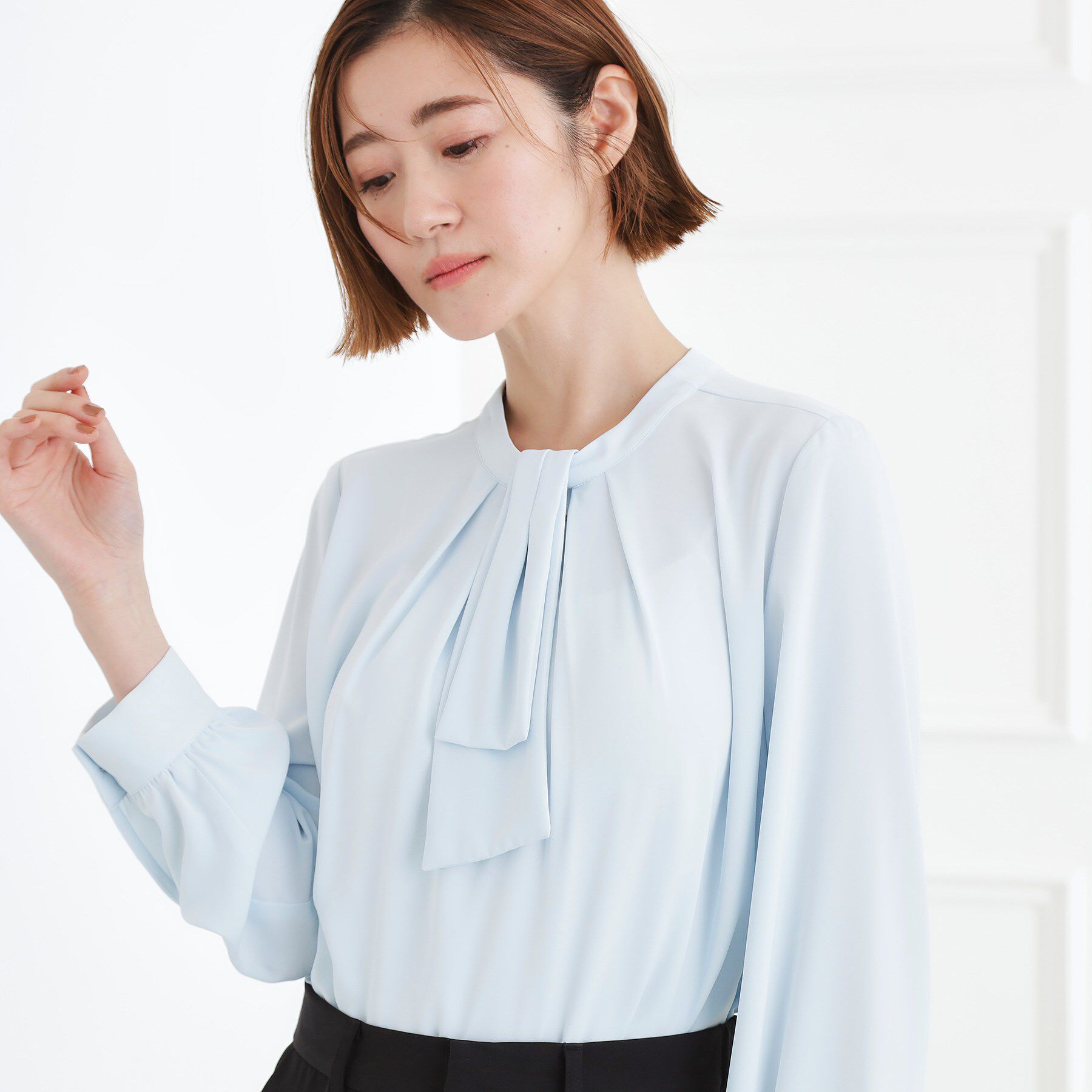 grove「【マシンウォッシュ/防シワ/UVカット】ボウタイブラウス【マルチWAY】」|シャツ・ブラウス|