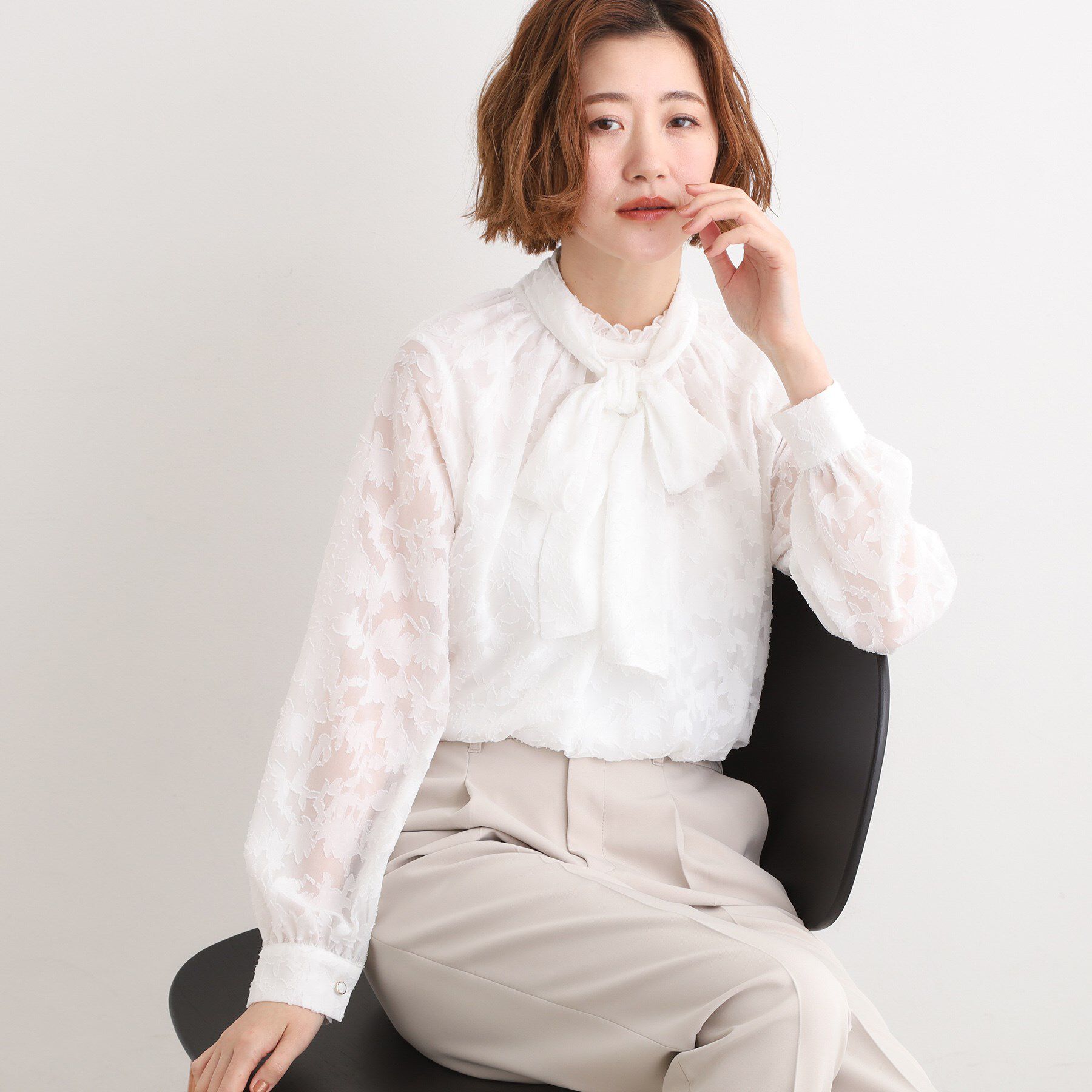 grove「【マルチWAY】アソートボウタイブラウス【手洗いOK】」|シャツ・ブラウス|オフホワイト(403