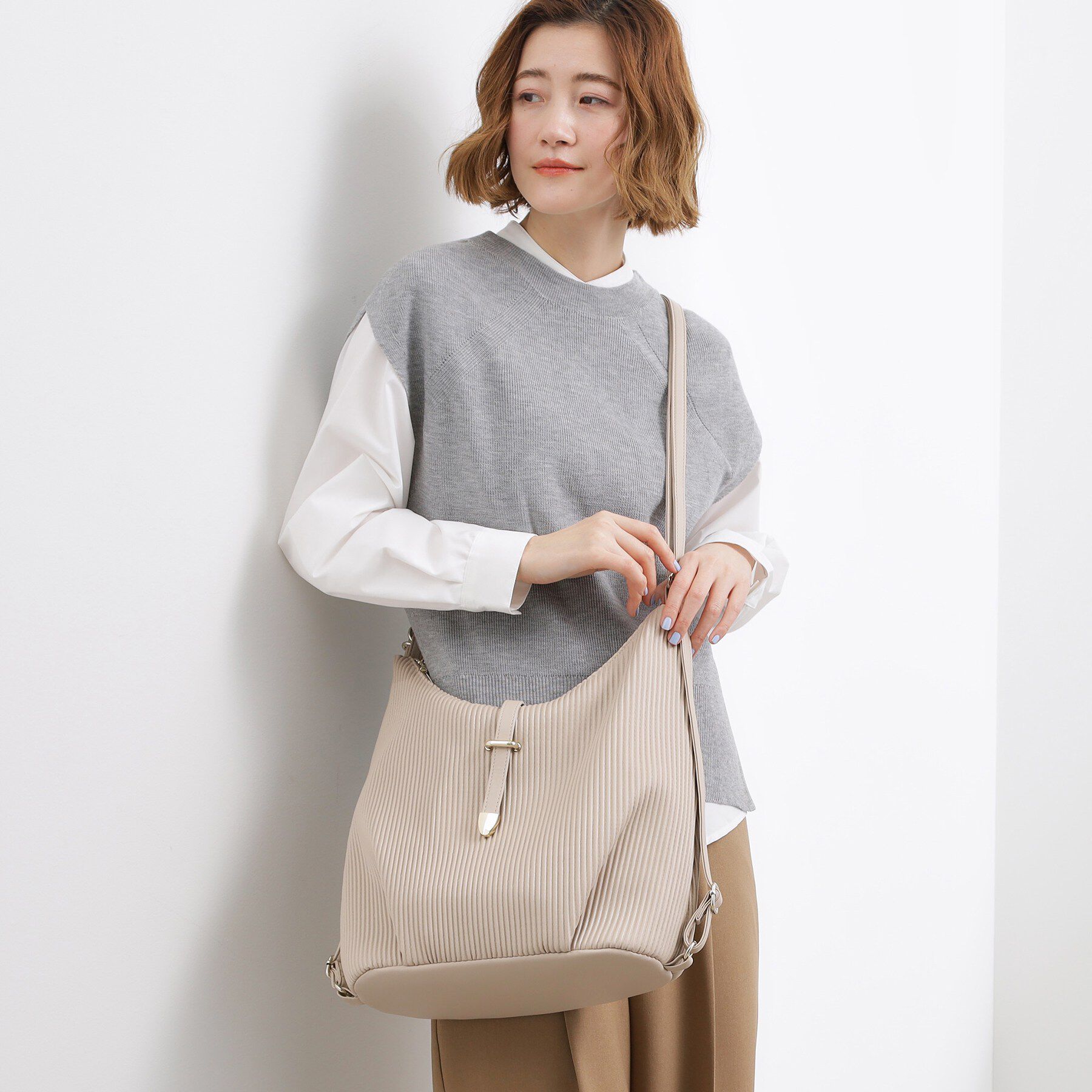 grove「プリーツベルト3WAYショルダー」|ショルダー・メッセンジャー|