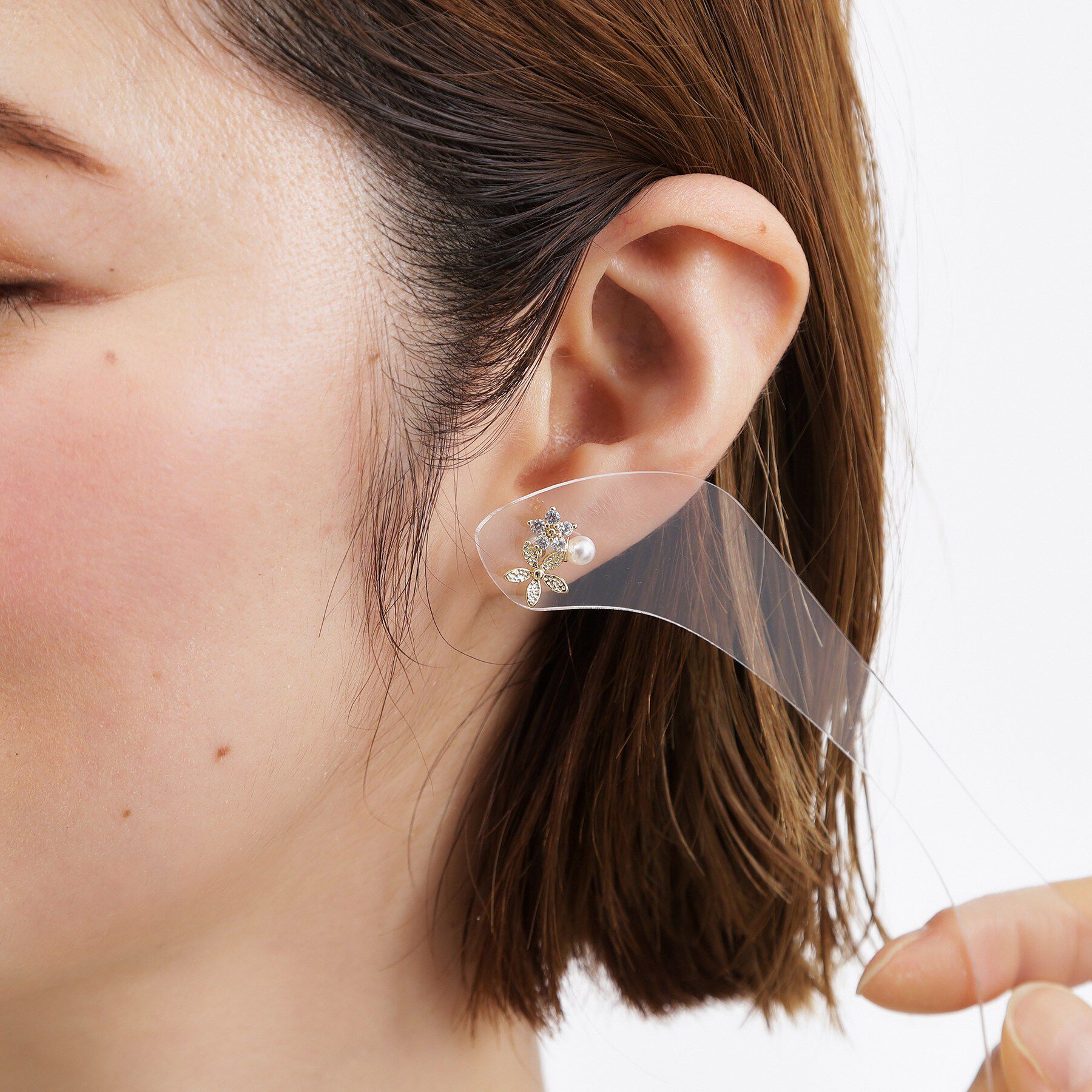 grove「メタルフラワーパール調ピアス」|ピアス|