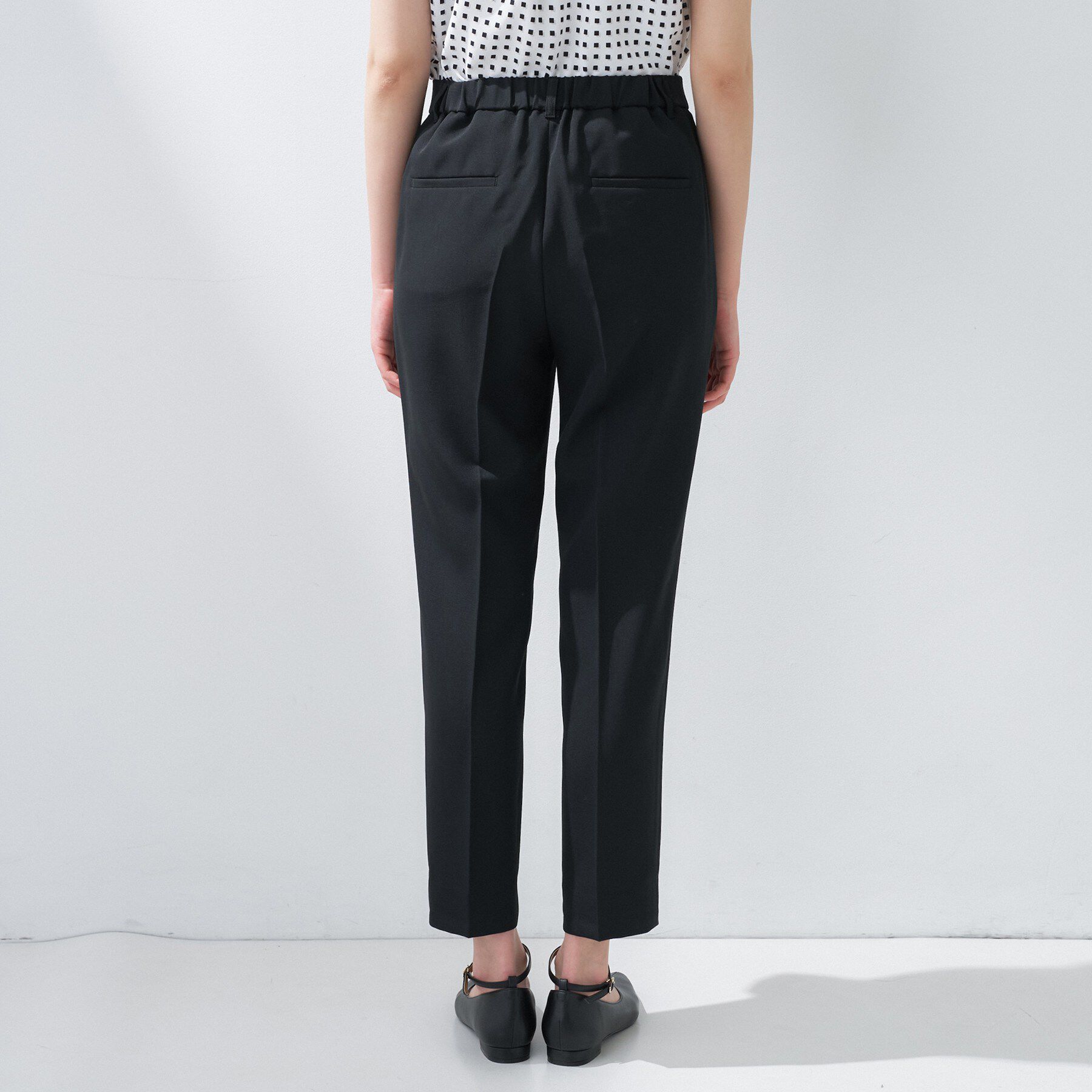 INDIVI「【定番スーツ／UVケア／洗える】ウール調タックテーパードパンツ」|スーツ|