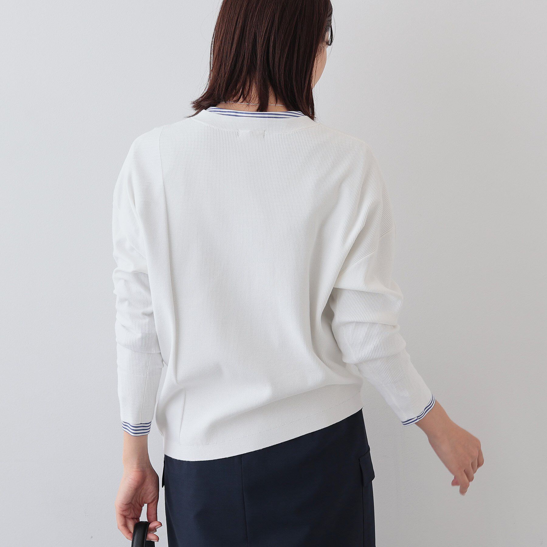 INDIVI「【洗える】アシメデザイン ドルマンスリーブニット」|ニット・セーター|