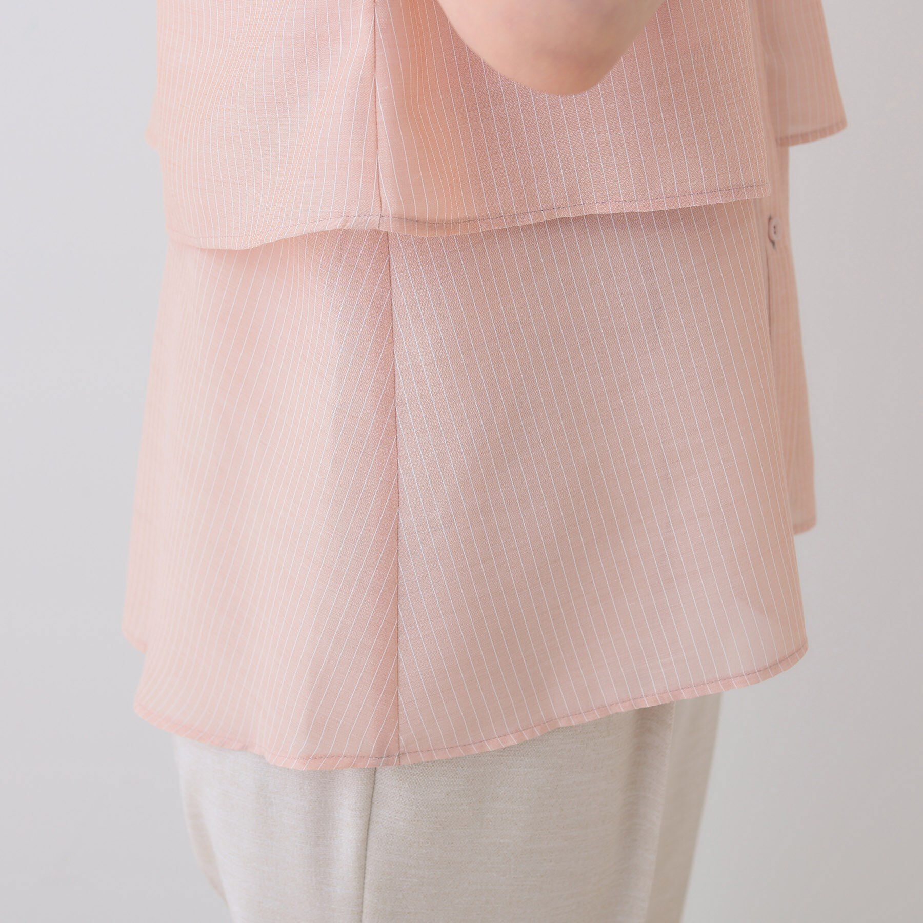 INDIVI「新色登場！【洗える／エアリー】ティアードブラウス」|シャツ・ブラウス|