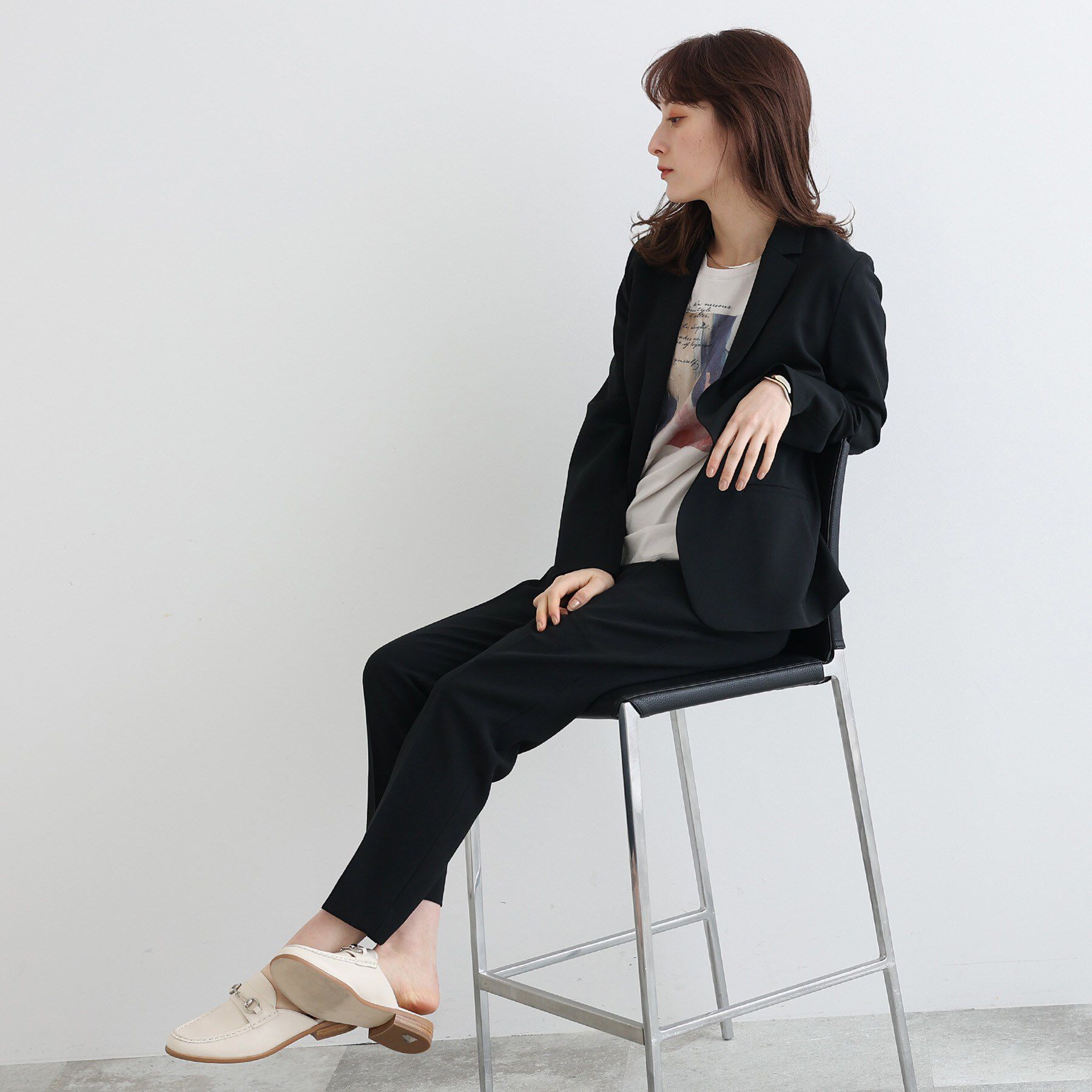 INDIVI「【定番スーツ/UVケア/接触冷感/洗える】タックテーパードパンツ」|その他|