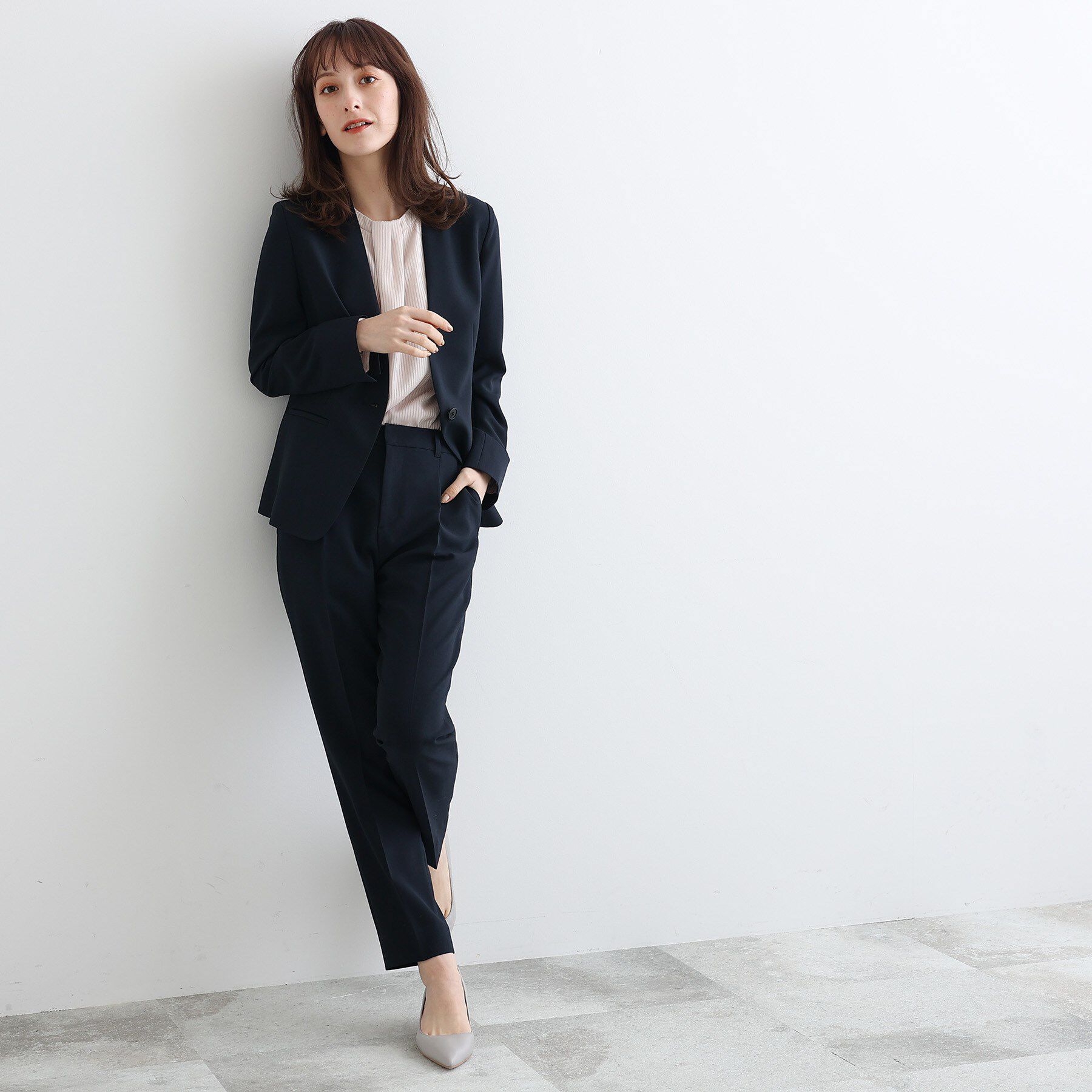 INDIVI「【定番スーツ/UVケア/接触冷感/洗える】タックテーパードパンツ」|その他|