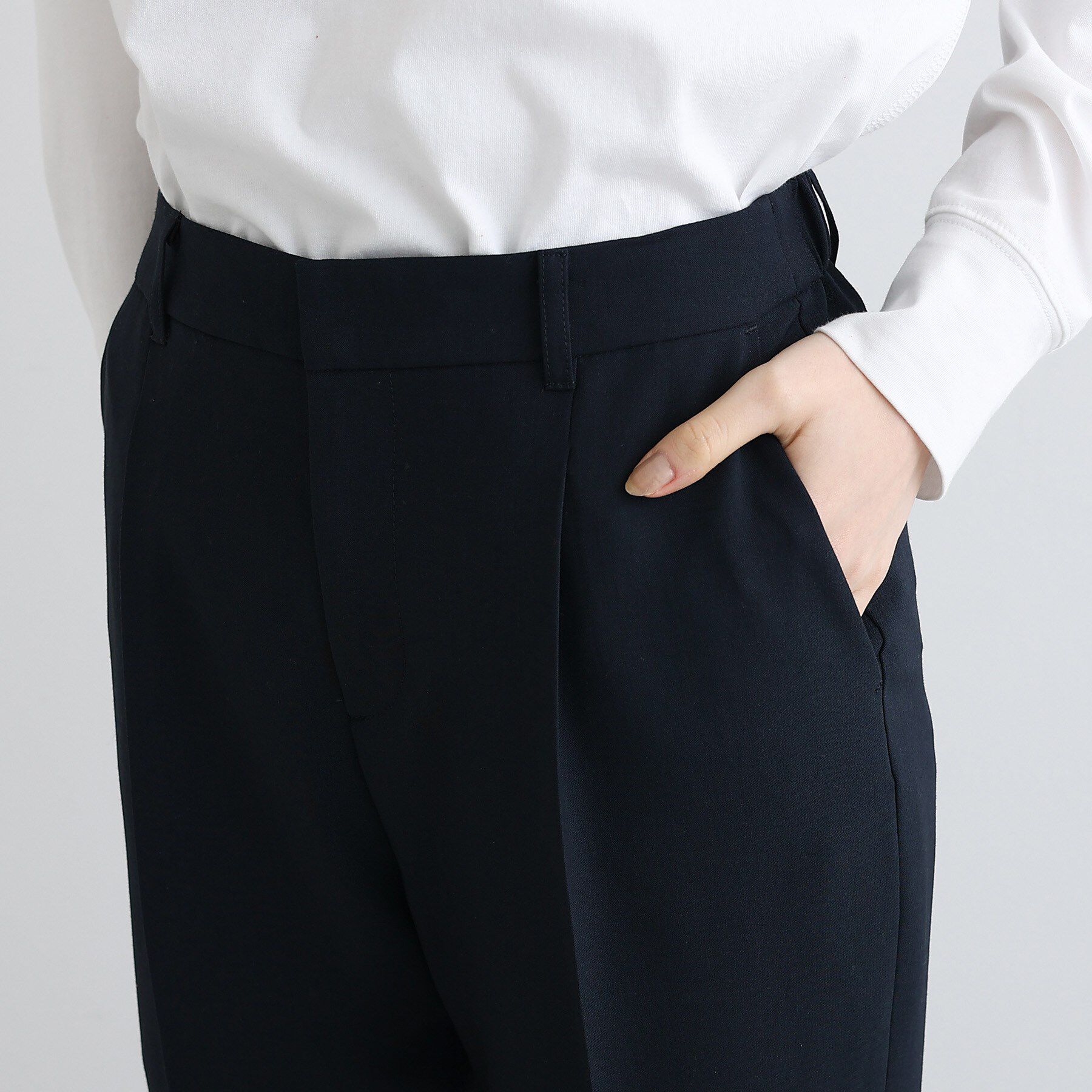 INDIVI「【定番スーツ/UVケア/接触冷感/洗える】タックテーパードパンツ」|その他|