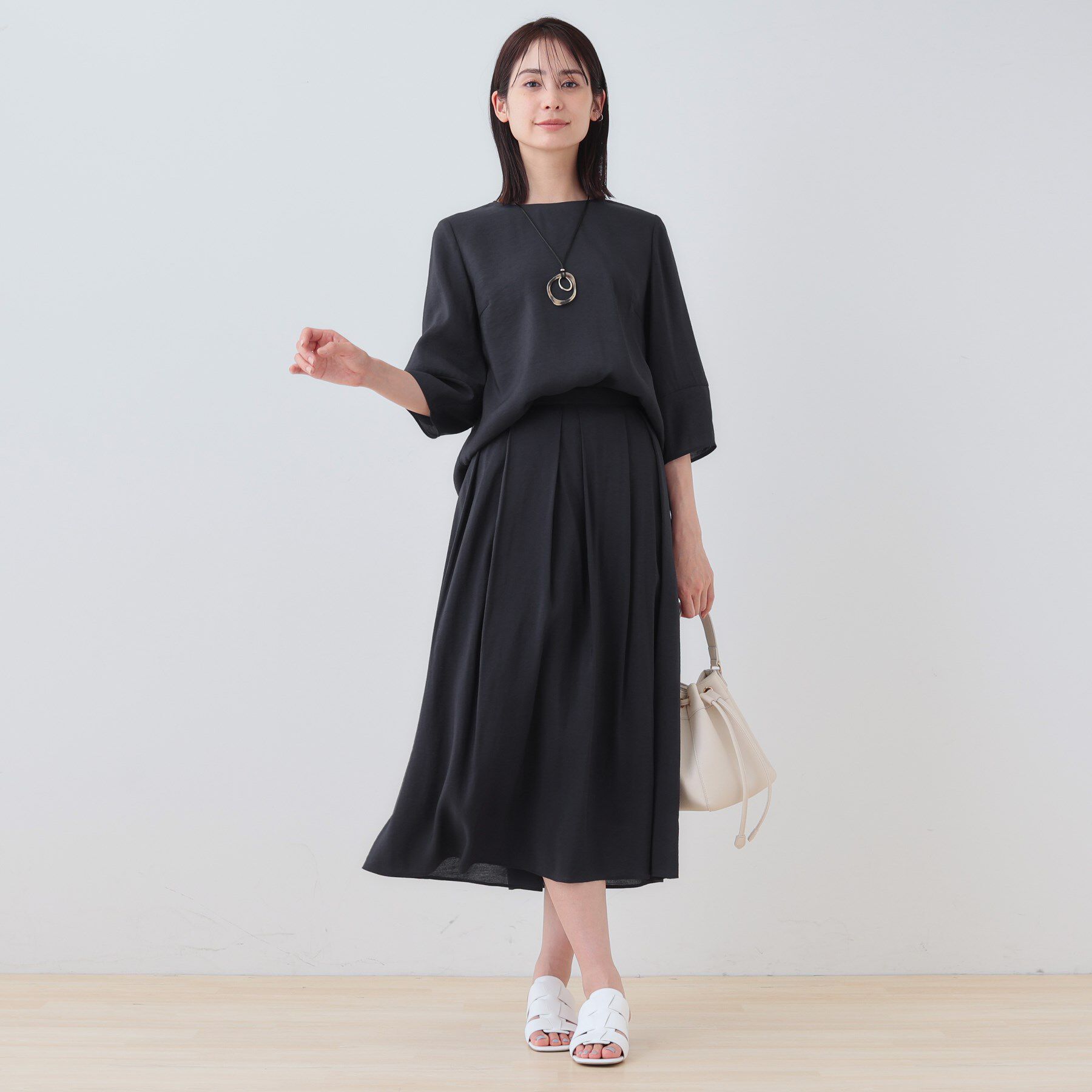 INDIVI「【洗える／SETUP可能】シアータックフレアスカート」|スカート|