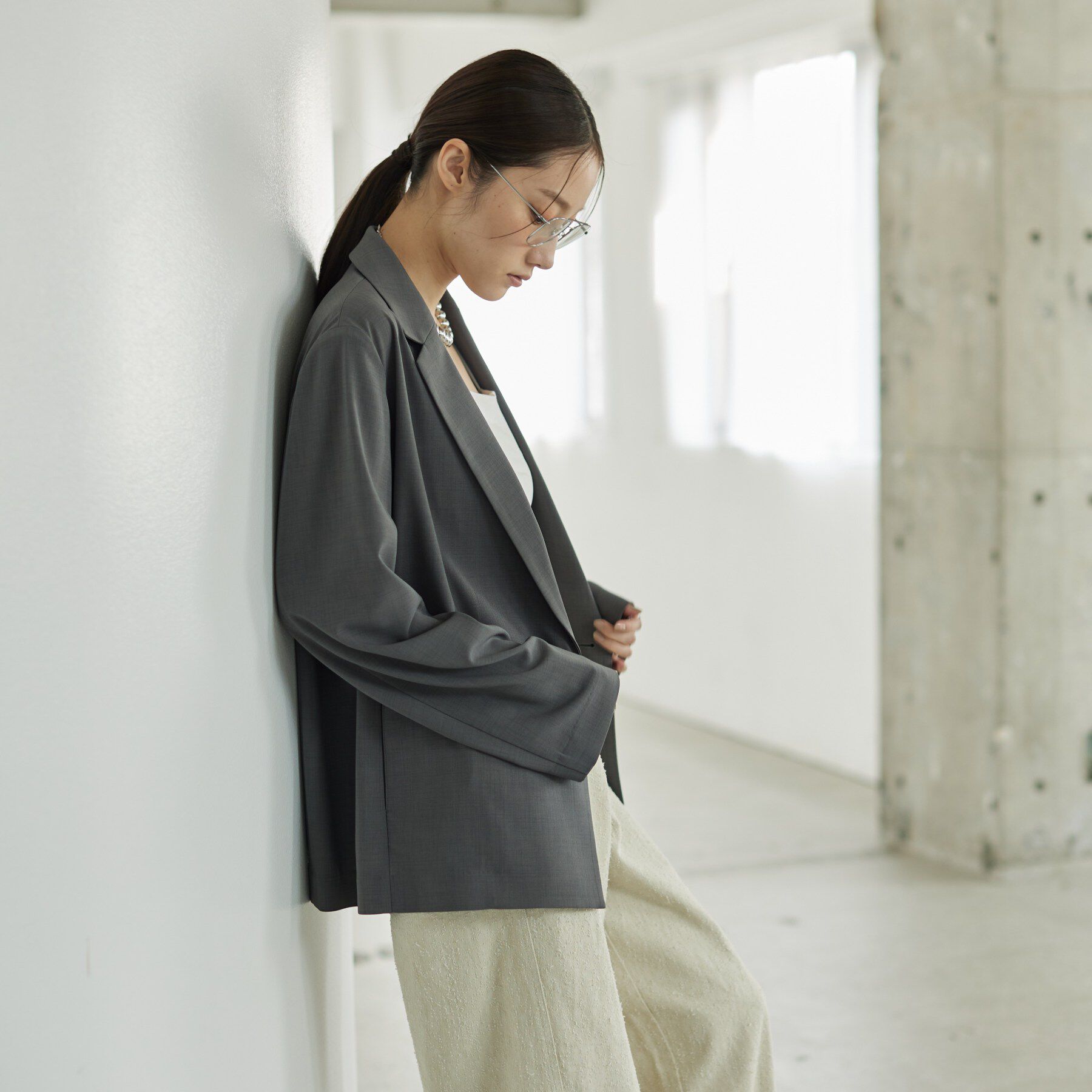 GALLEST「Comfy SET UP｜ダブルブレストイージージャケット【セットアップ対応／通勤／カセット服／接触」|テーラードジャケット|