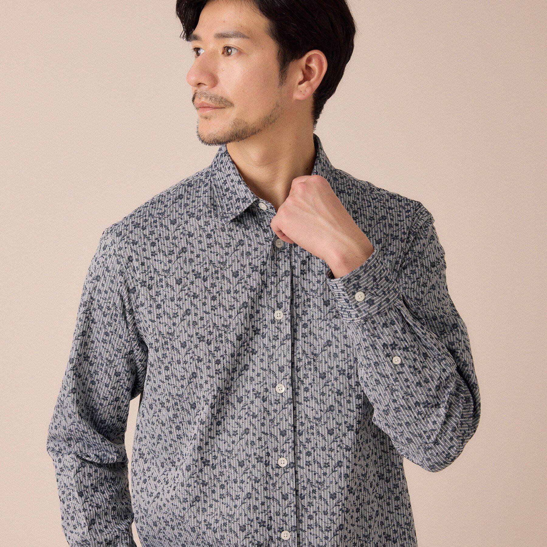 TAKEO KIKUCHI「播州 ドビーストライプ フラワーシャツ」|シャツ・ブラウス|