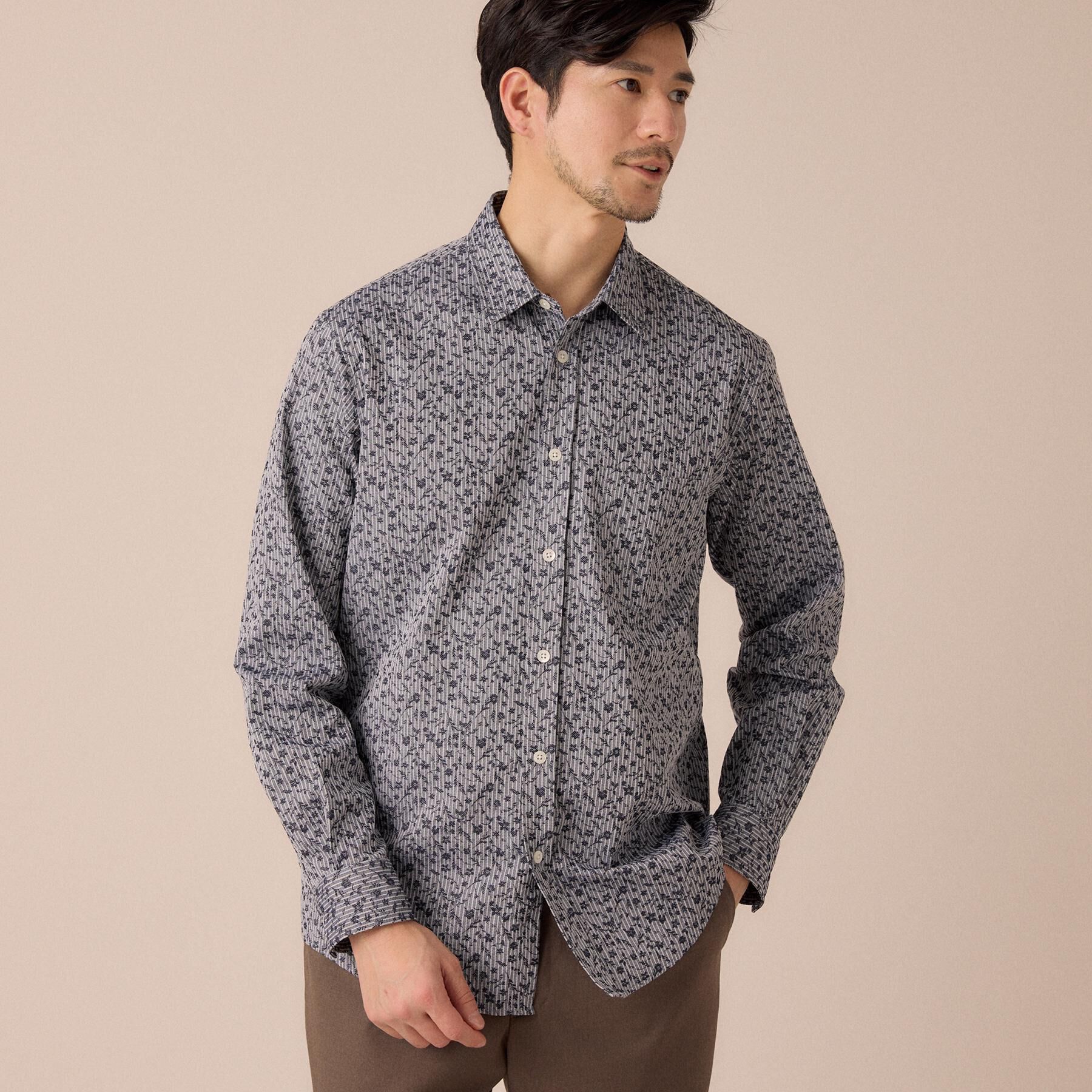 TAKEO KIKUCHI「播州 ドビーストライプ フラワーシャツ」|シャツ・ブラウス|