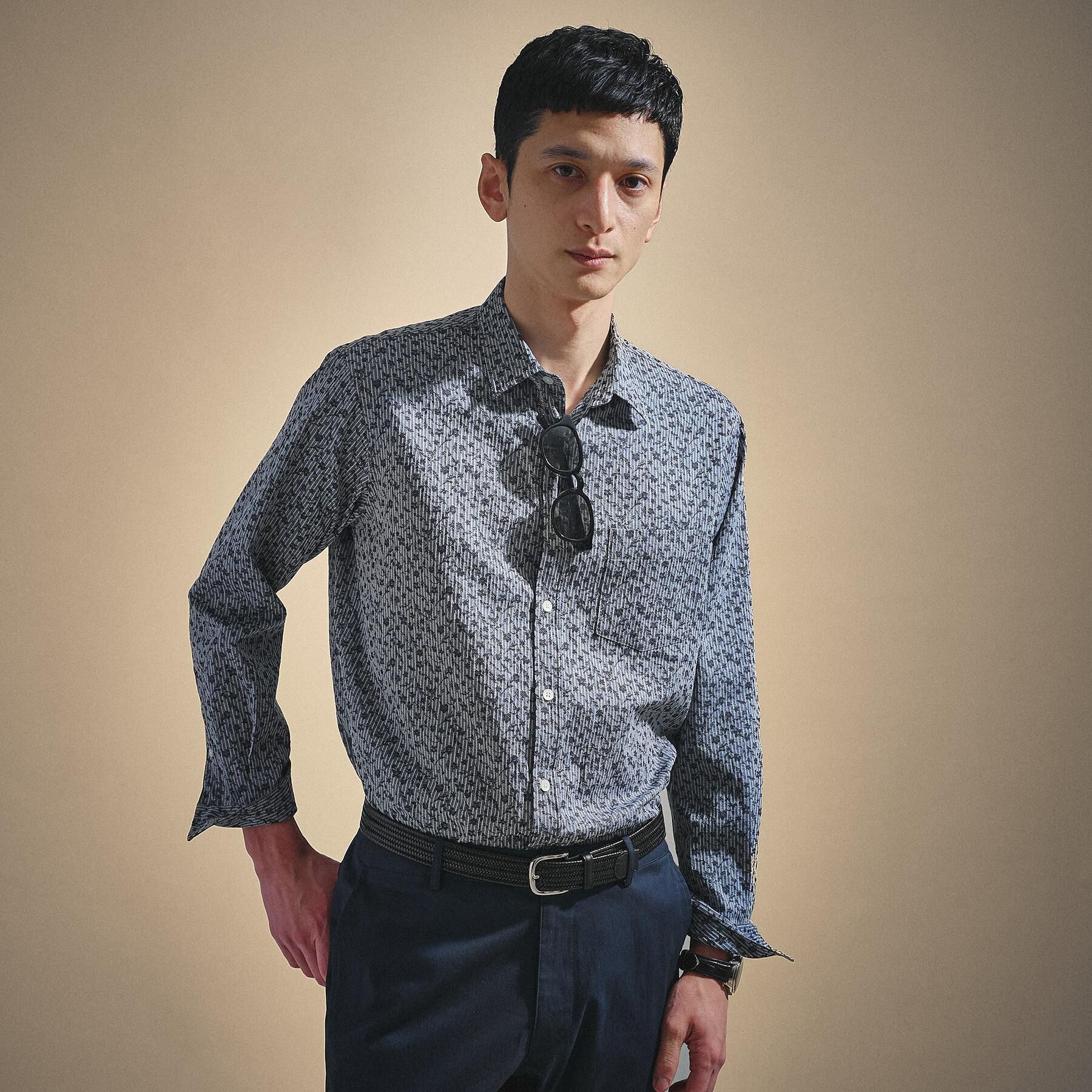 TAKEO KIKUCHI「播州 ドビーストライプ フラワーシャツ」|シャツ・ブラウス|