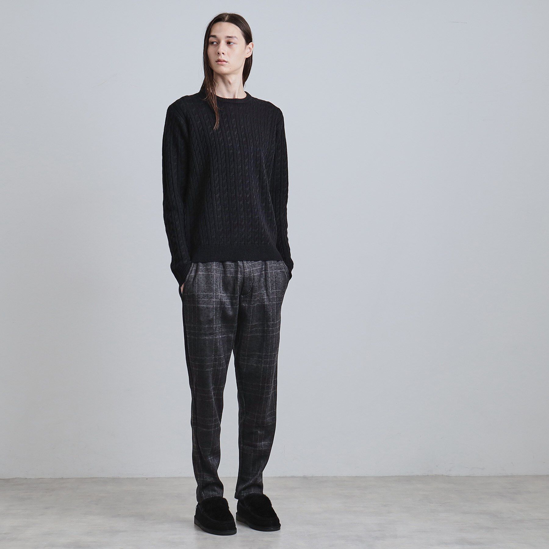 tk.TAKEO KIKUCHI「ケーブルクルーネックニット」|ニット・セーター|