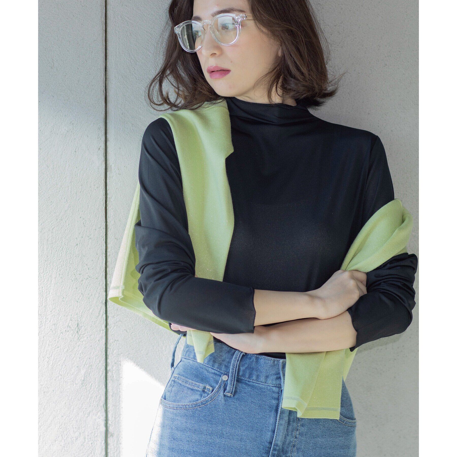 OPAQUE.CLIP「シアーメロウハイネックトップス【洗濯機洗い可】」|Tシャツ・カットソー|