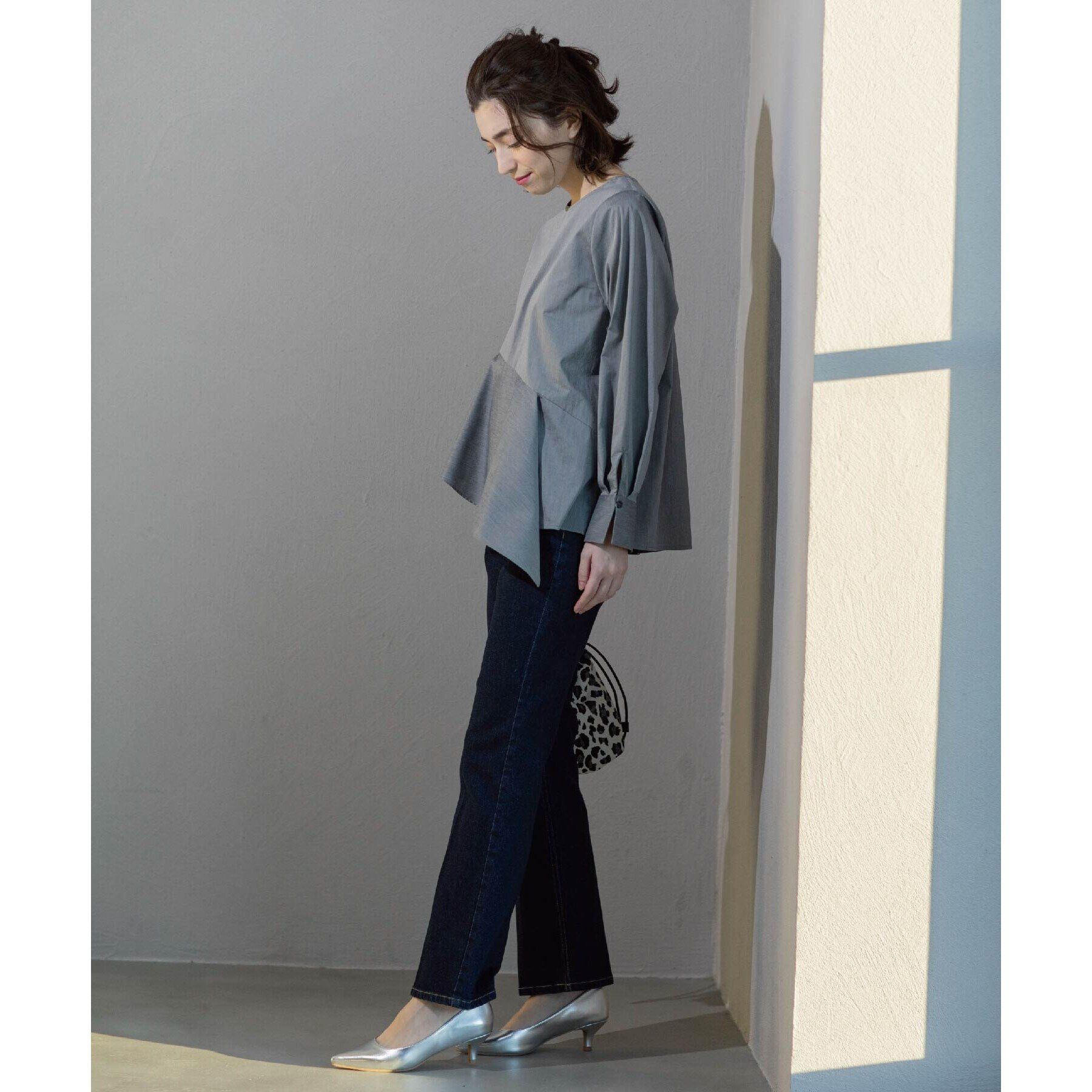 OPAQUE.CLIP「《SS-LLサイズ》ストレッチセミフレアデニム【洗濯機洗い可】」|デニム|