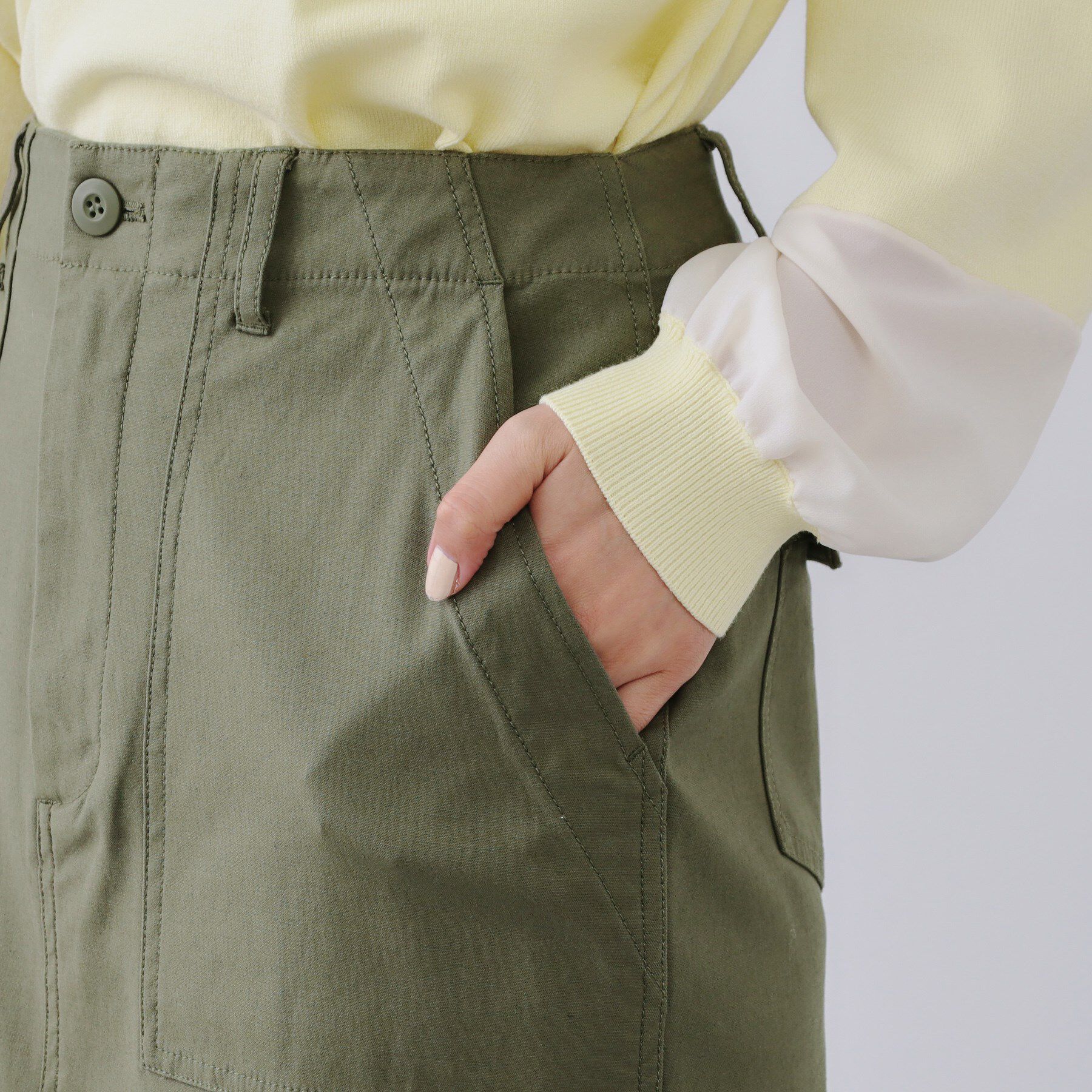 OPAQUE.CLIP「《S-LLsize》ストレッチベイカーナロースカート【洗濯機洗い可】」|スカート|