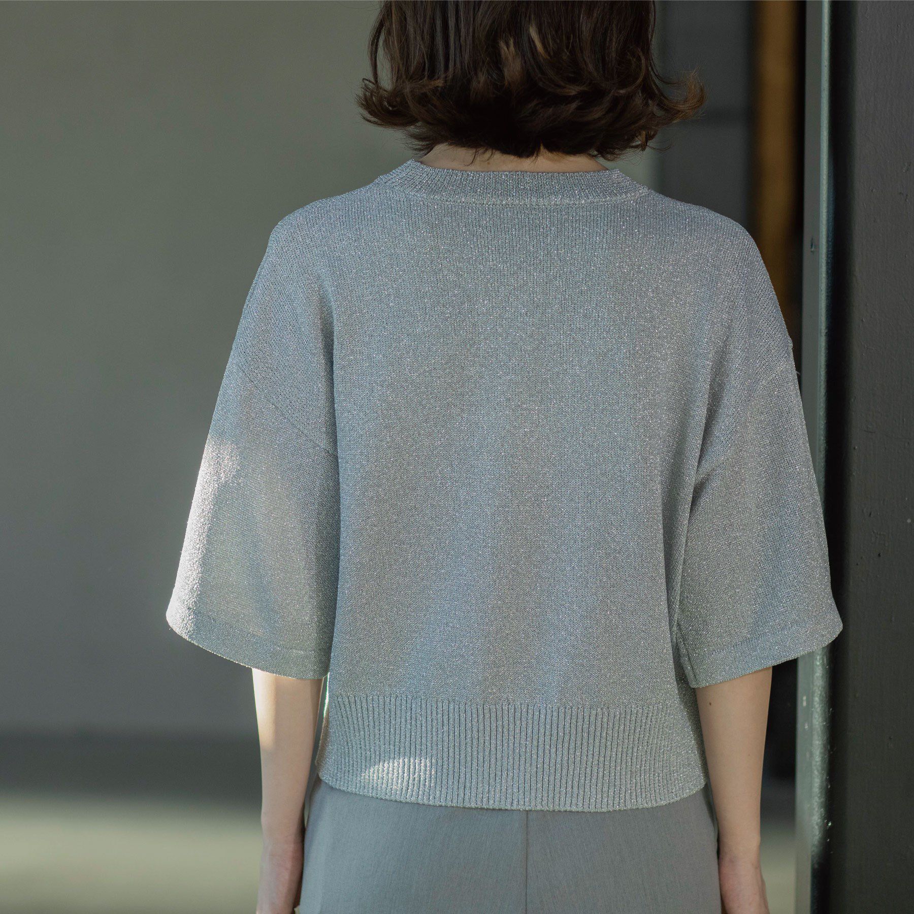 OPAQUE.CLIP「ラメハーフスリーブトップス」|ニット・セーター|