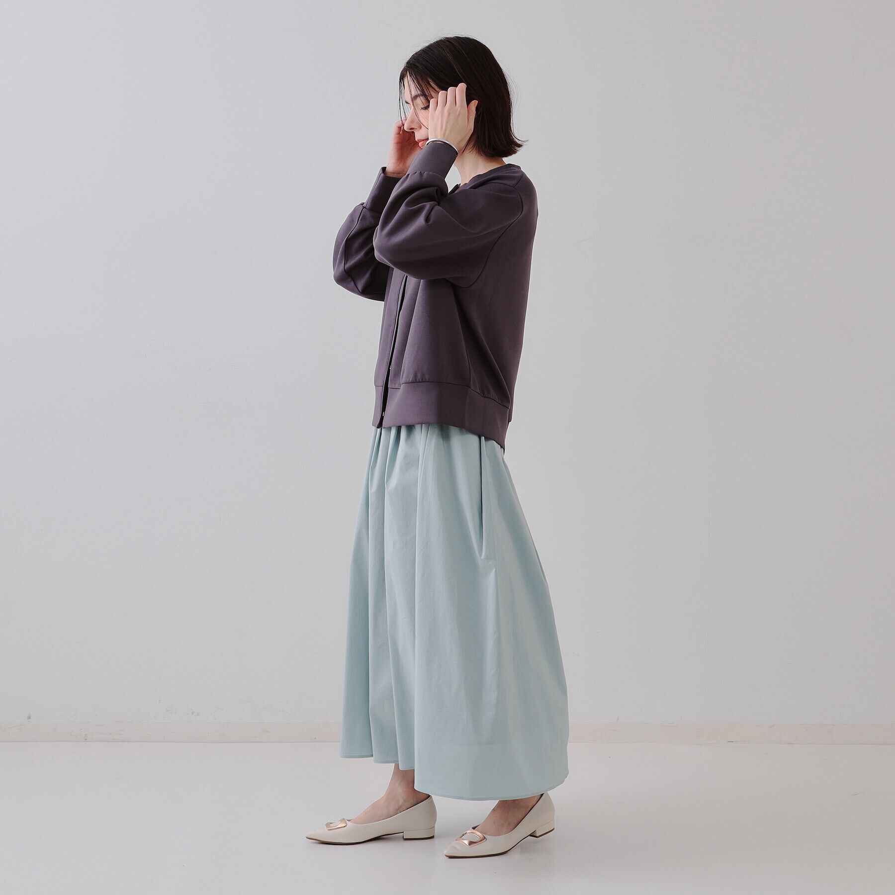 OPAQUE.CLIP「イージータックギャザースカート【洗濯機洗い可】」|スカート|