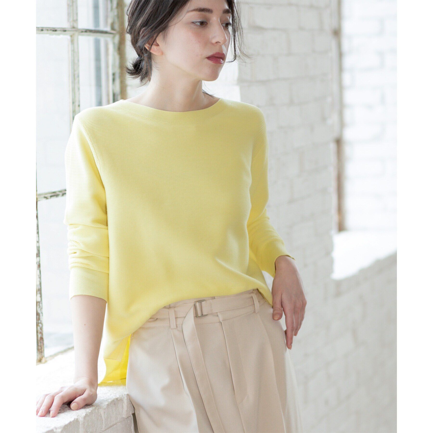 OPAQUE.CLIP「ボートネックニット/オーガニックコットン混【UV/洗濯機洗い可】」|ニット・セーター|