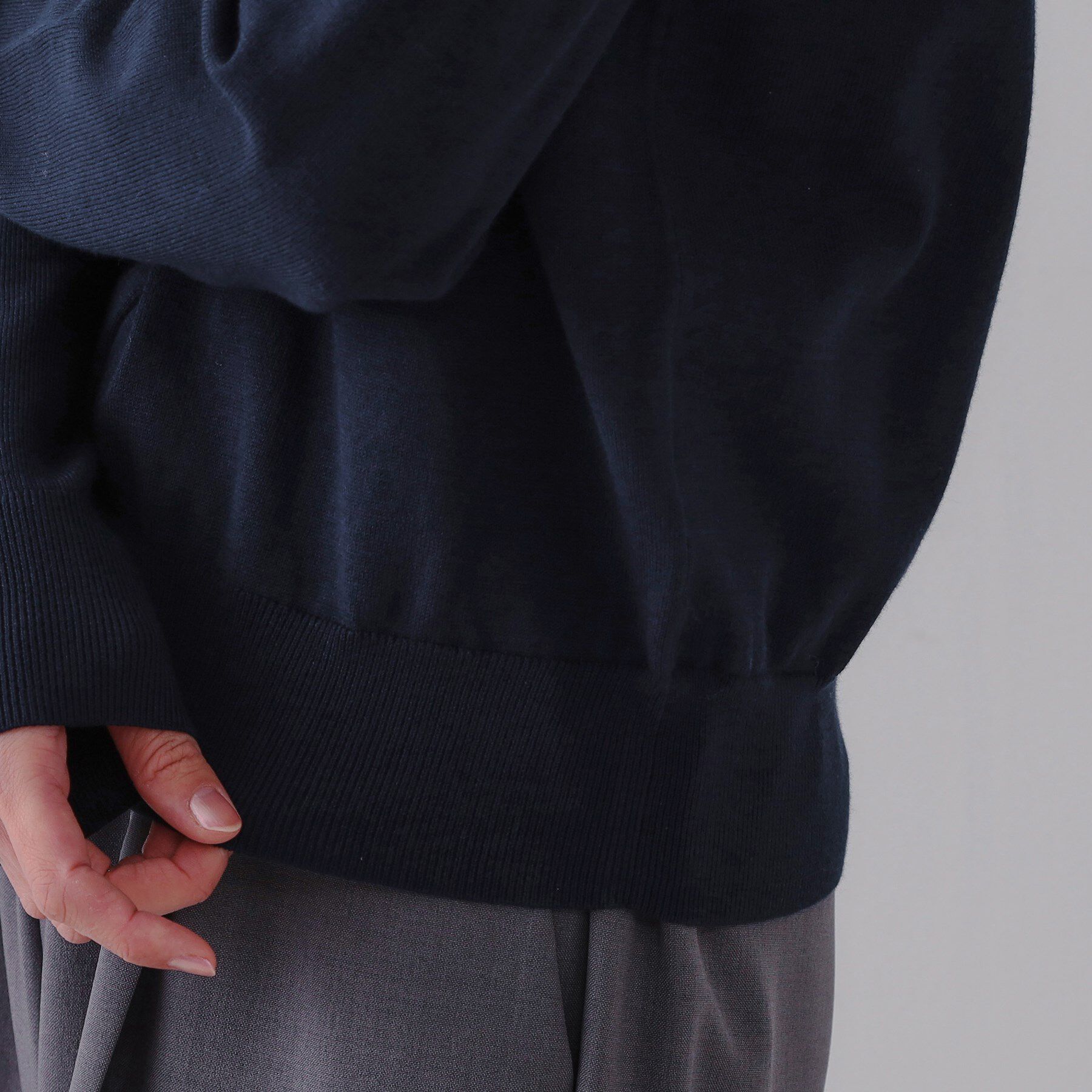 OPAQUE.CLIP「クルーネックニットカーディガン/オーガニックコットン混【UV/洗濯機洗い可】」|カーディガン|