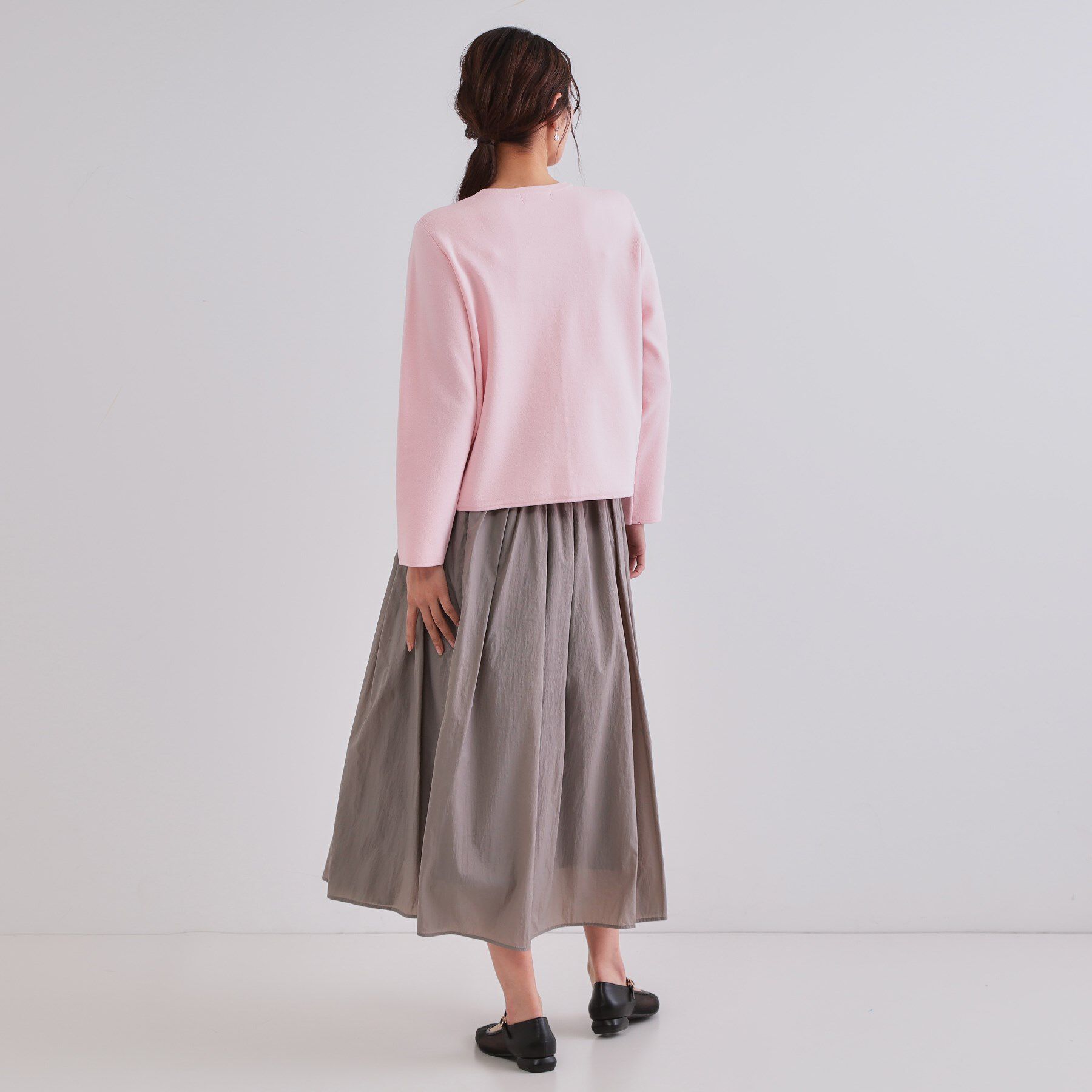 OPAQUE.CLIP「スナップボタンショートニットカーディガン【洗濯機洗い可】」|カーディガン|