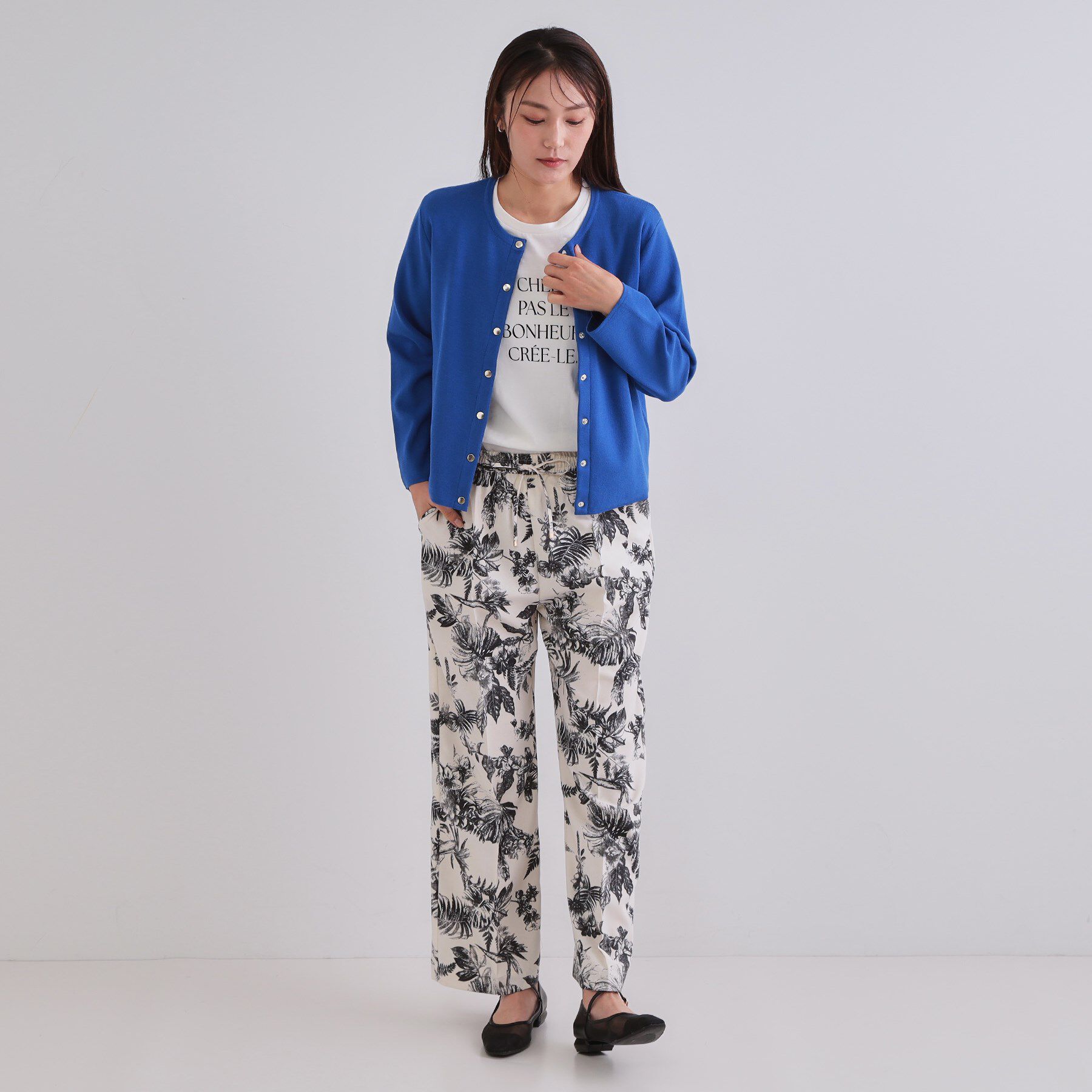 OPAQUE.CLIP「スナップボタンショートニットカーディガン【洗濯機洗い可】」|カーディガン|