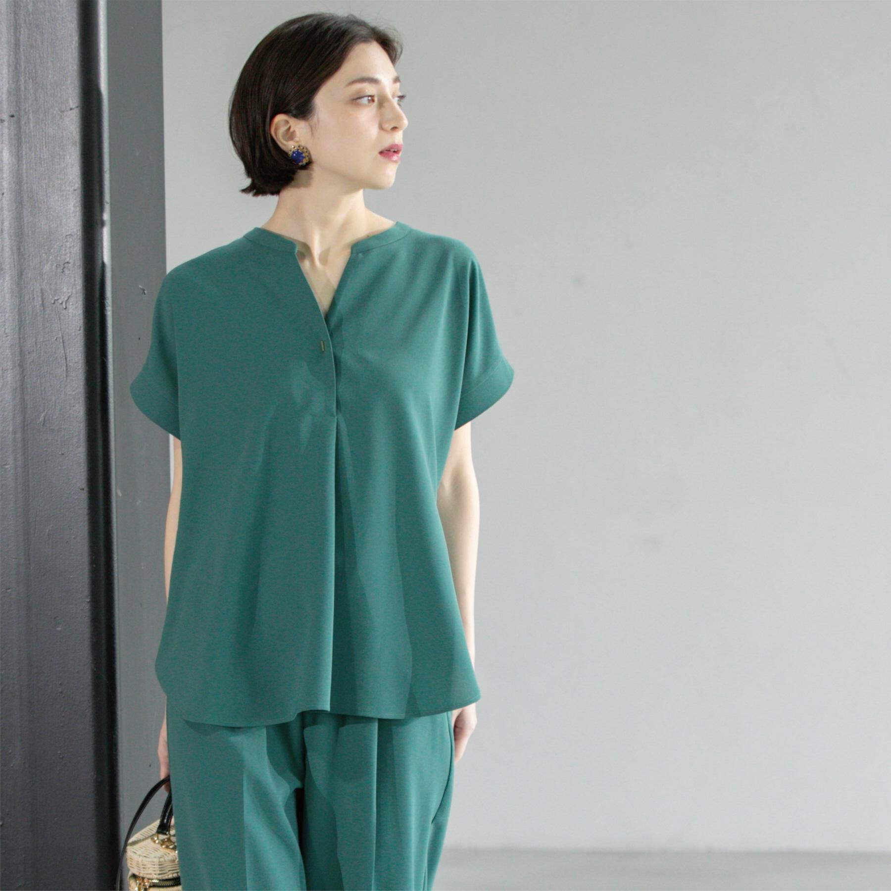 OPAQUE.CLIP「《7色展開/SS-LLサイズ》ストレッチスキッパーブラウス/セットアップ対応【洗濯機洗い可/防シワ】」|シャツ・ブラウス|