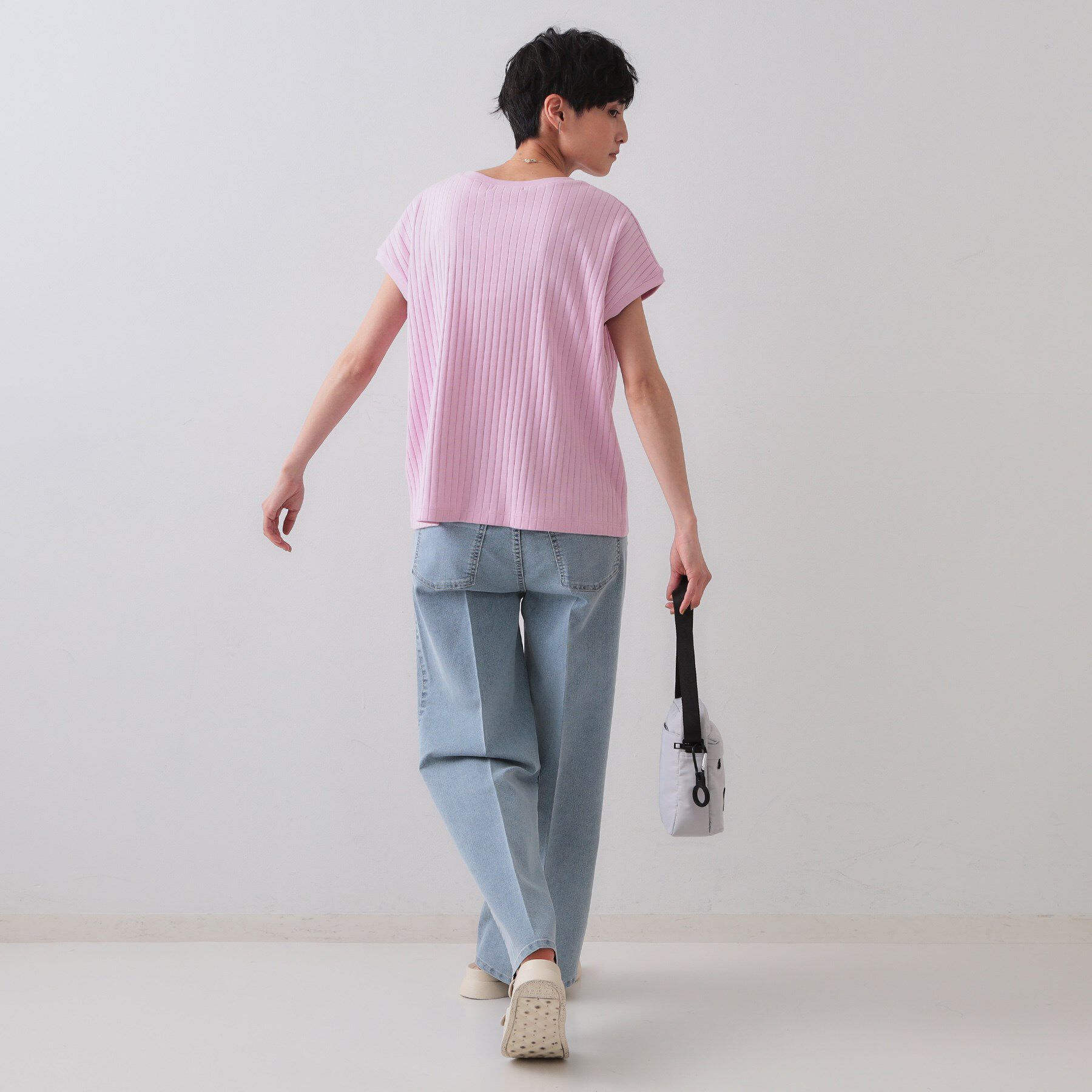 OPAQUE.CLIP「ワイドリブフレンチTシャツ【洗濯機洗い可】」|Tシャツ・カットソー|