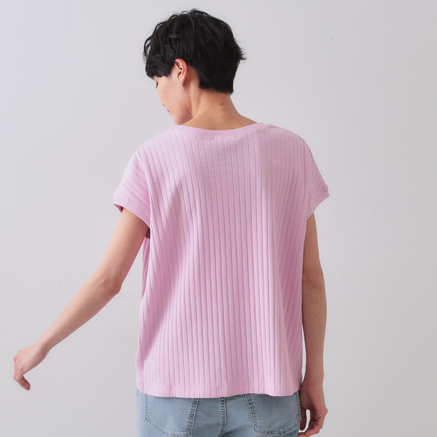 OPAQUE.CLIP「ワイドリブフレンチTシャツ【洗濯機洗い可】」|Tシャツ・カットソー|