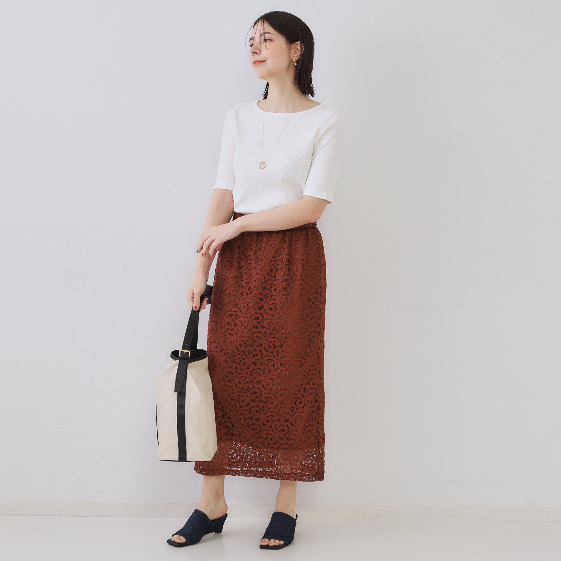 OPAQUE.CLIP「汗染み防止 ボートネックリブカットソー【洗濯機洗い可/抗ピル】」|Tシャツ・カットソー|