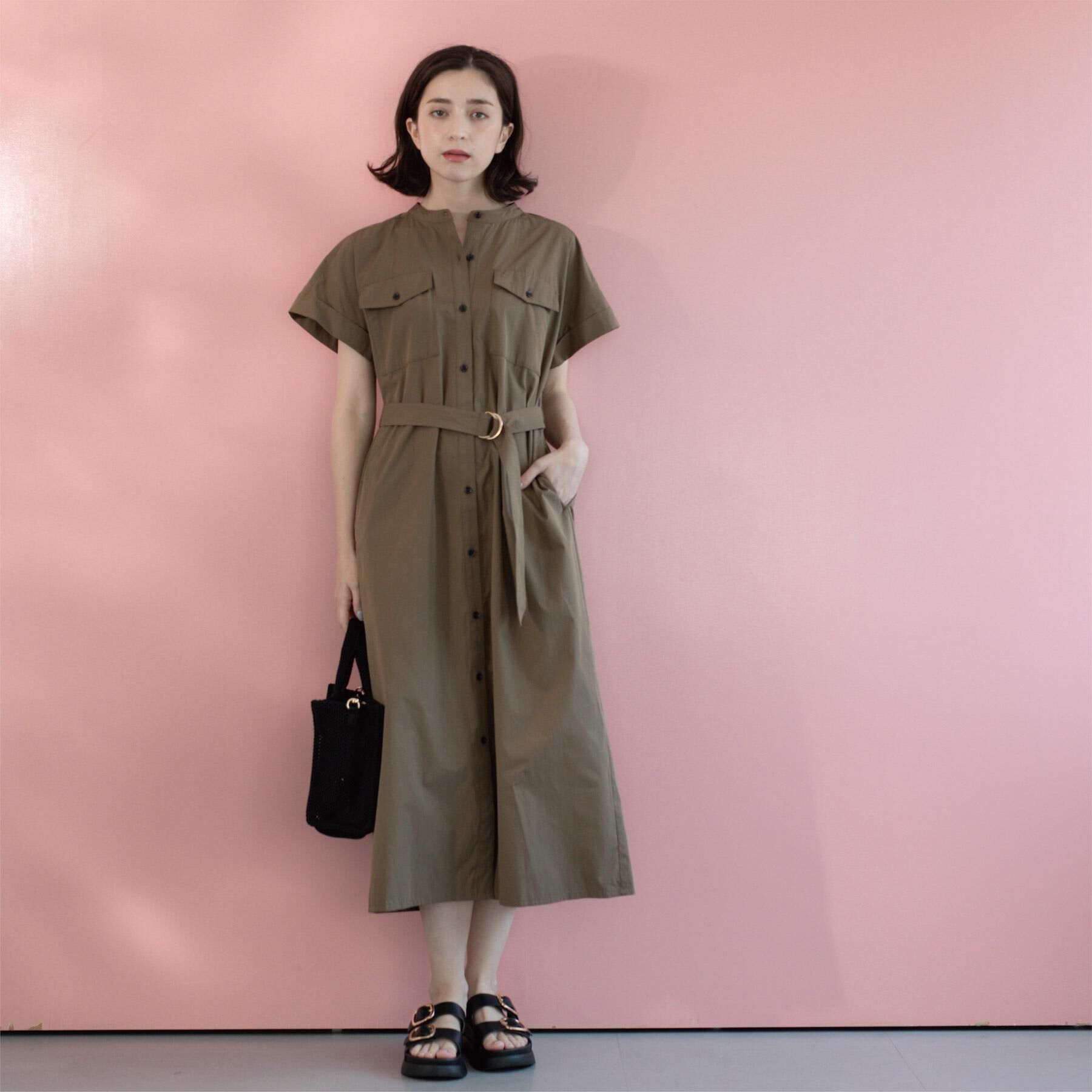 OPAQUE.CLIP「ダブルポケットシャツワンピース【洗濯機洗い可】」|ワンピース|