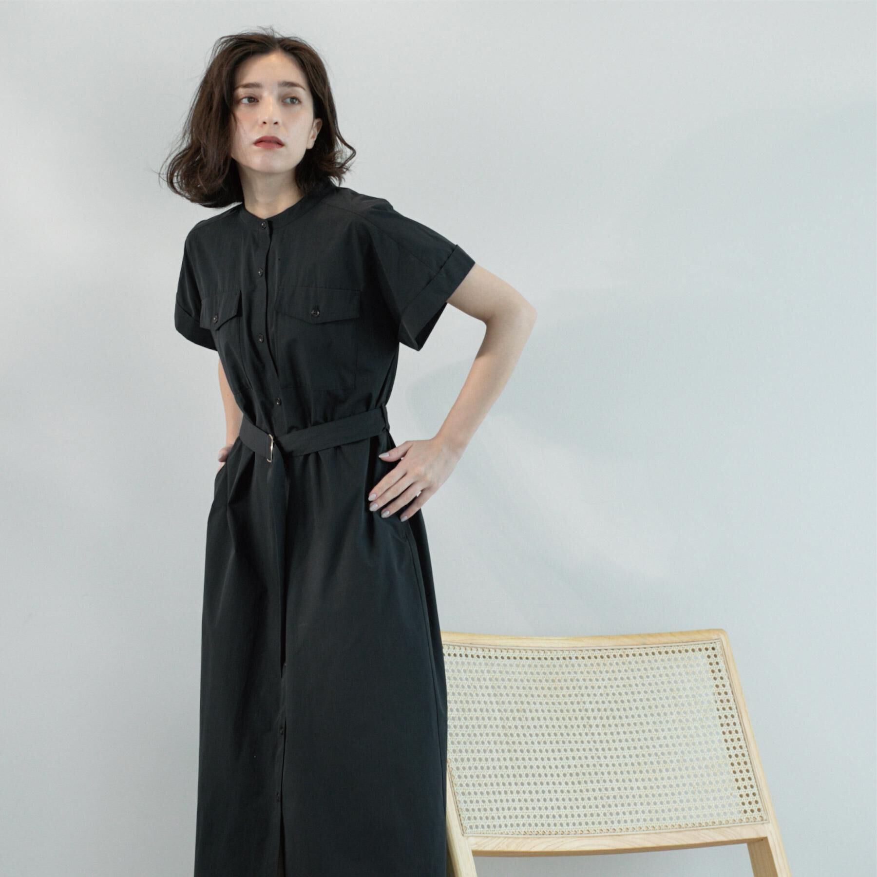 OPAQUE.CLIP「ダブルポケットシャツワンピース【洗濯機洗い可】」|ワンピース|