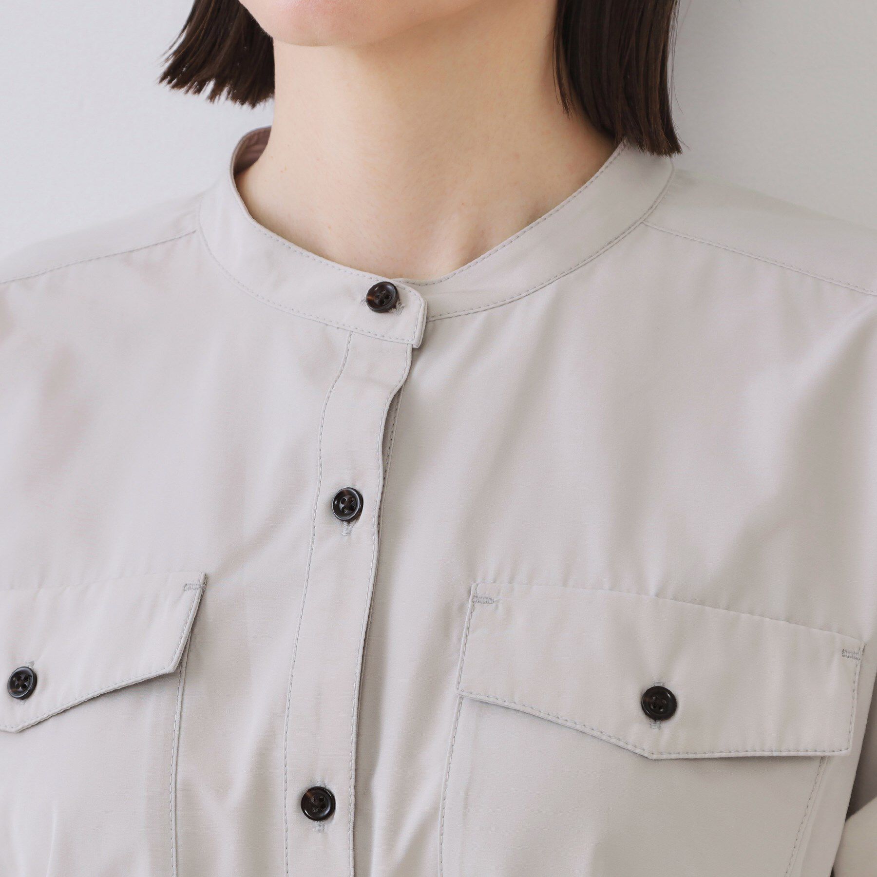 OPAQUE.CLIP「ダブルポケットシャツワンピース【洗濯機洗い可】」|ワンピース|