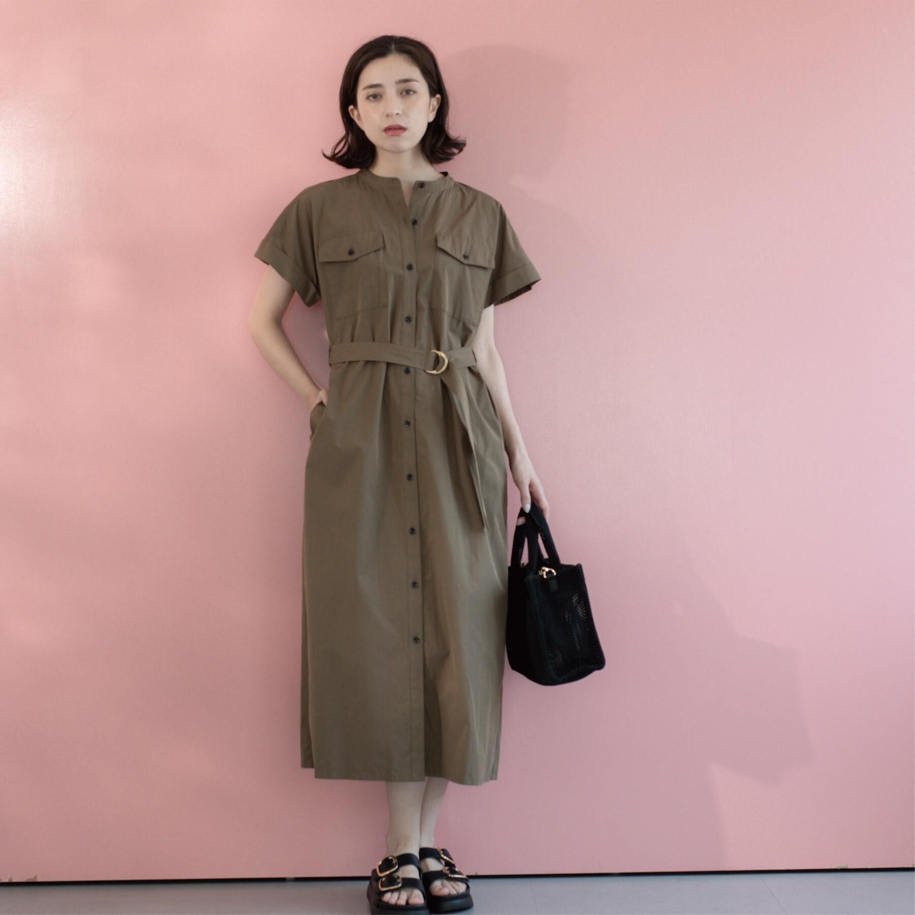 OPAQUE.CLIP「ダブルポケットシャツワンピース【洗濯機洗い可】」|ワンピース|