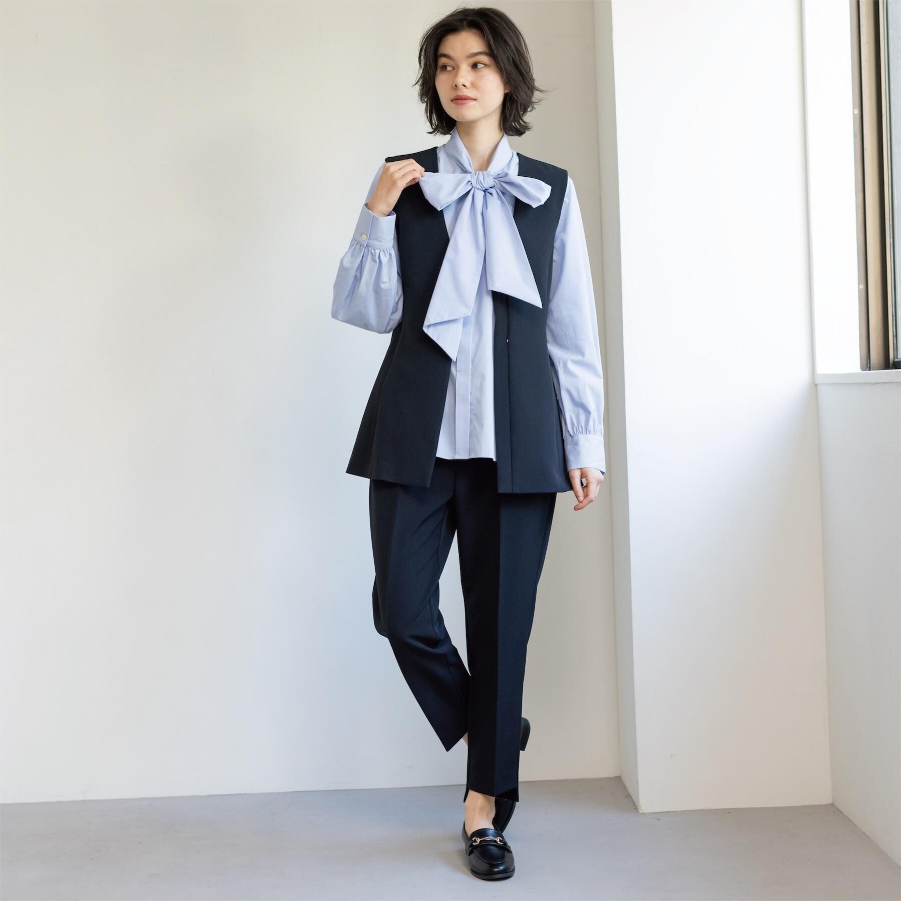 OPAQUE.CLIP「ペプラムジレ/セットアップ対応可【洗濯機OK】」|ベスト・ジレ|