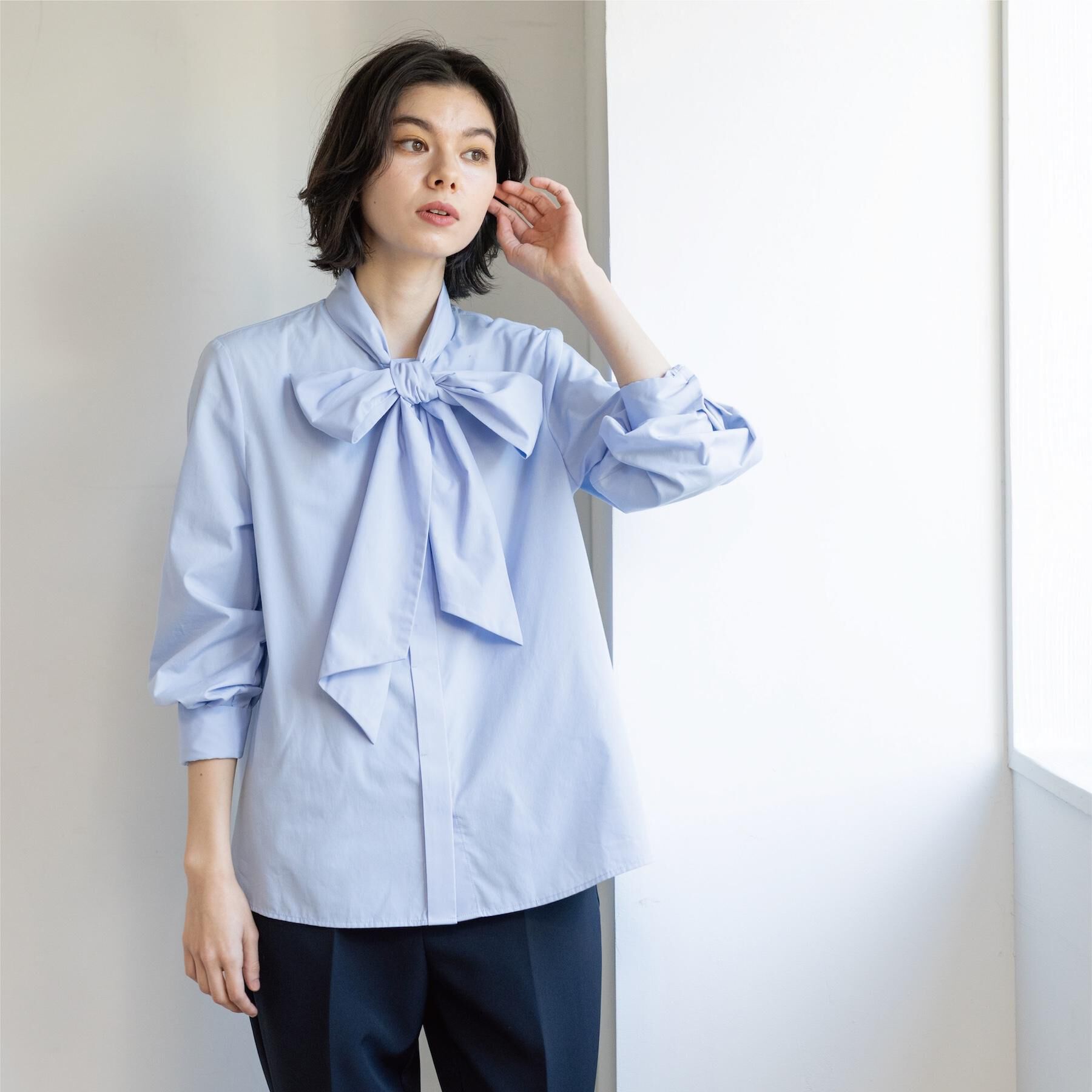 OPAQUE.CLIP「《通勤対応》ボウタイシャツブラウス【洗濯機OK】」|シャツ・ブラウス|
