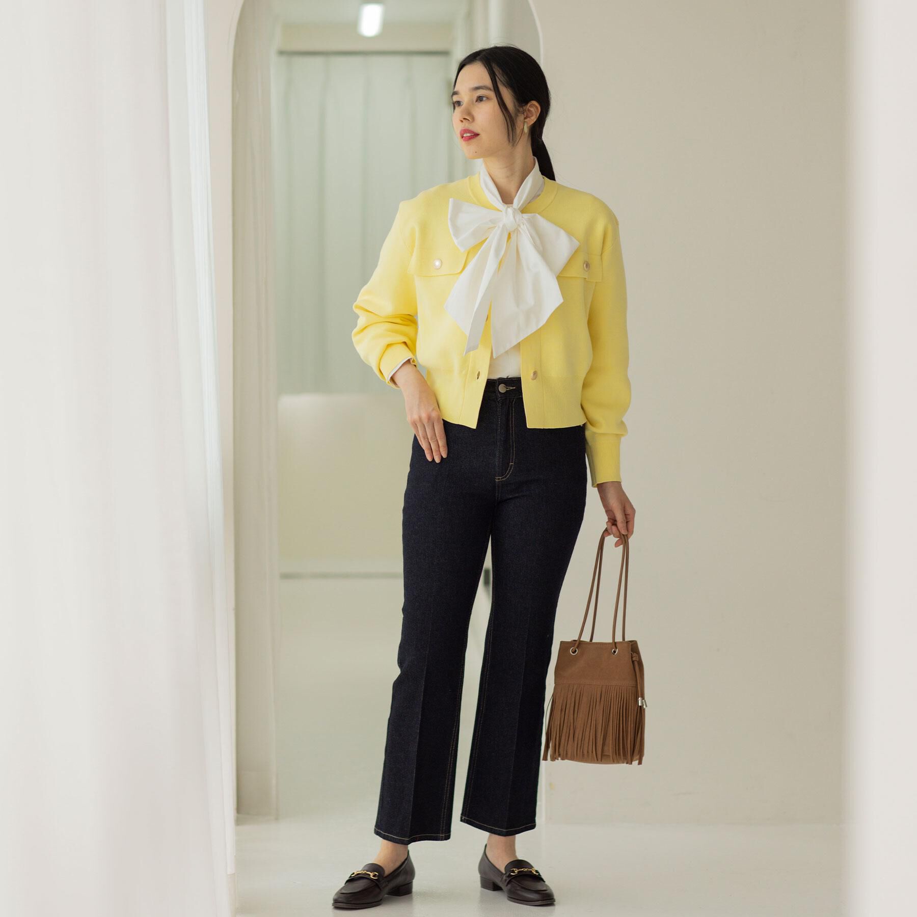 OPAQUE.CLIP「【2WAY】フリンジ巾着ミニトート」|トートバッグ|