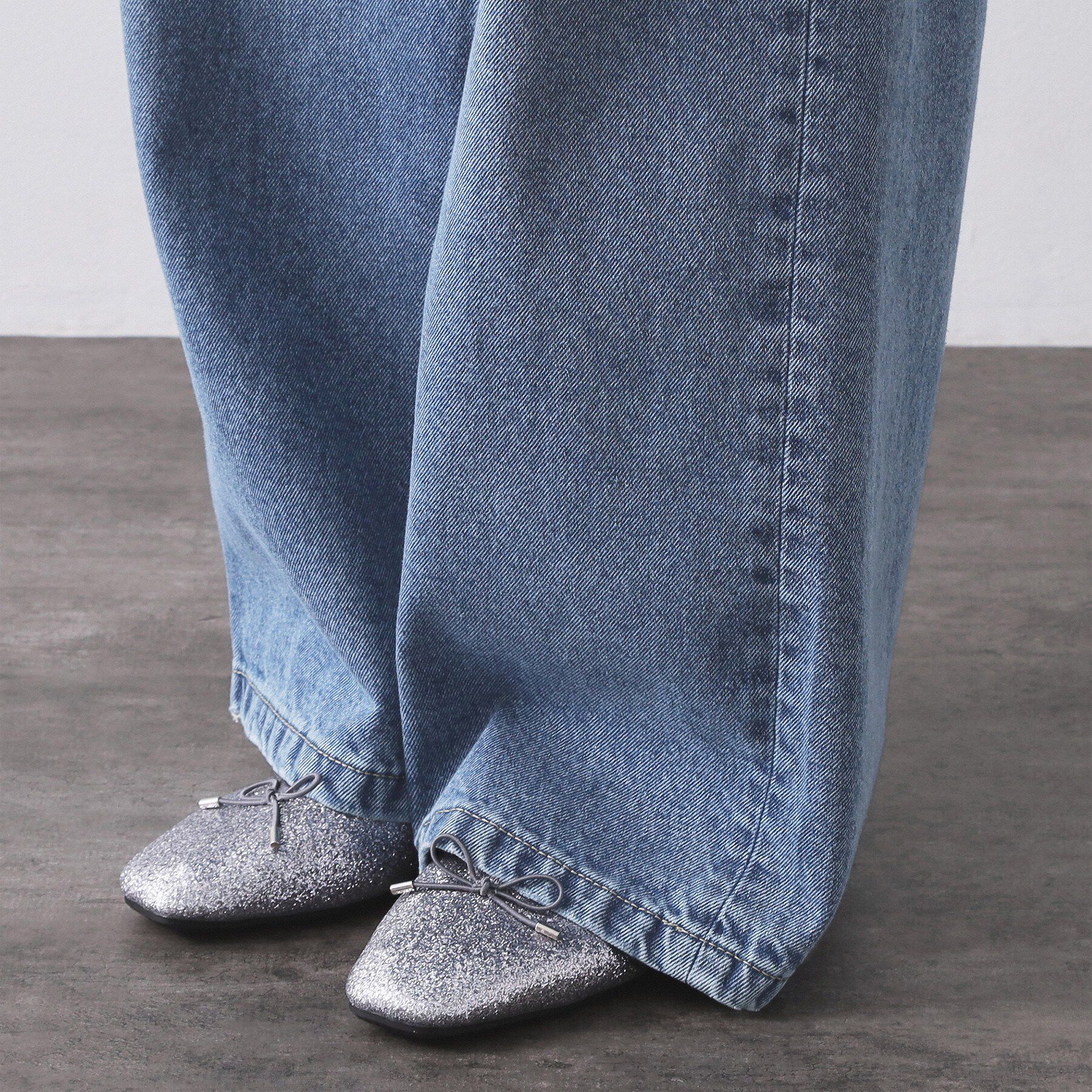 OPAQUE.CLIP「ワイドストレートデニムパンツ【洗濯機OK】《S～LL》」|デニム|