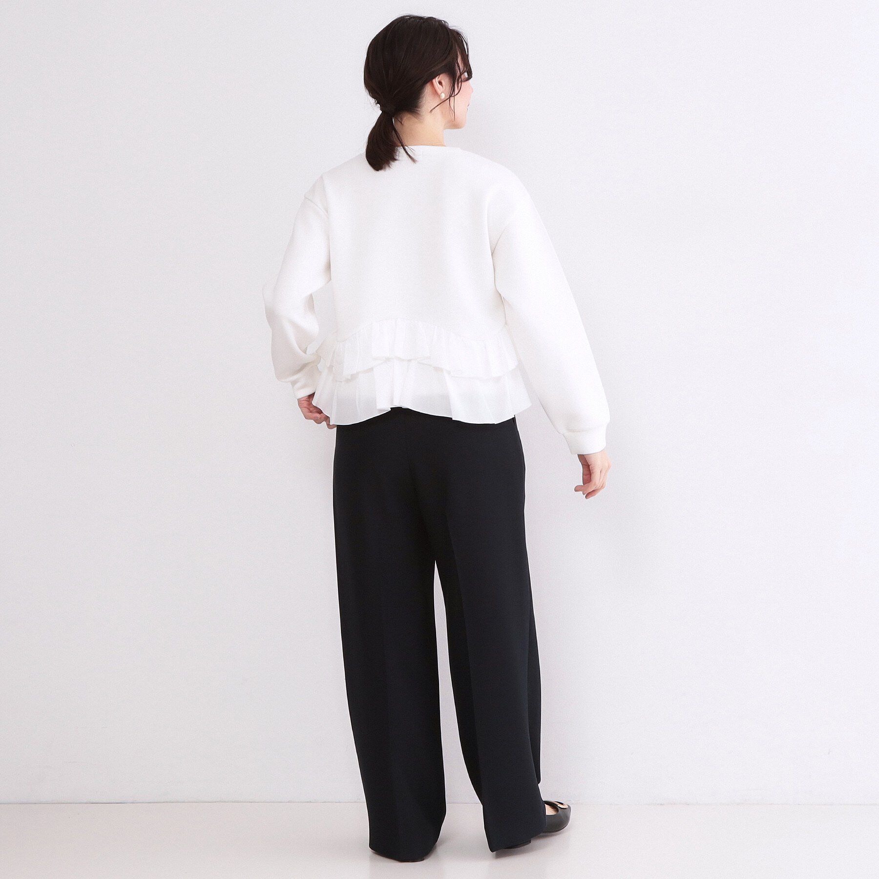 OPAQUE.CLIP「裾フリルドッキングトップス【洗濯機OK】」|Tシャツ・カットソー|