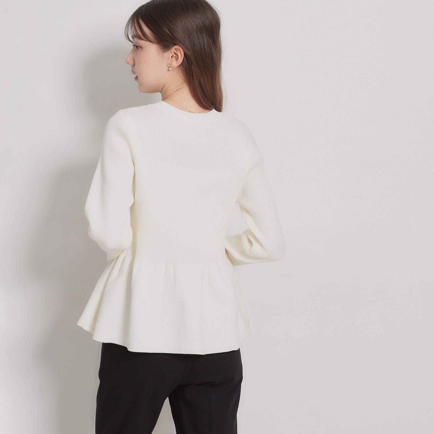 Couture broach「【大人かわいい・洗える】ペプラムニットカーディガン」|カーディガン|