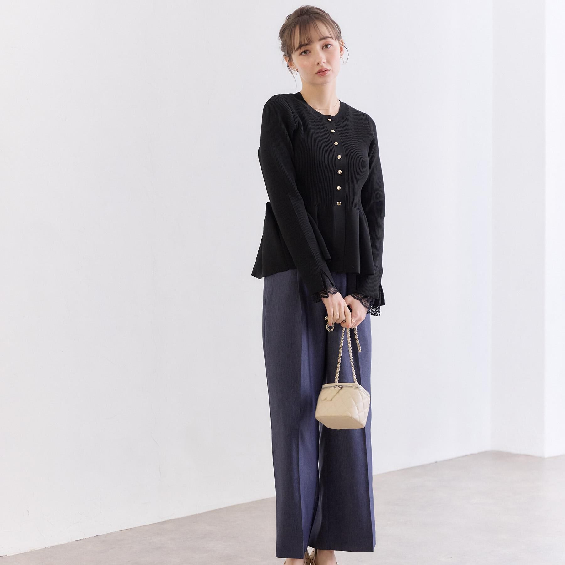 Couture broach「【大人かわいい・洗える】ペプラムニットカーディガン」|カーディガン|