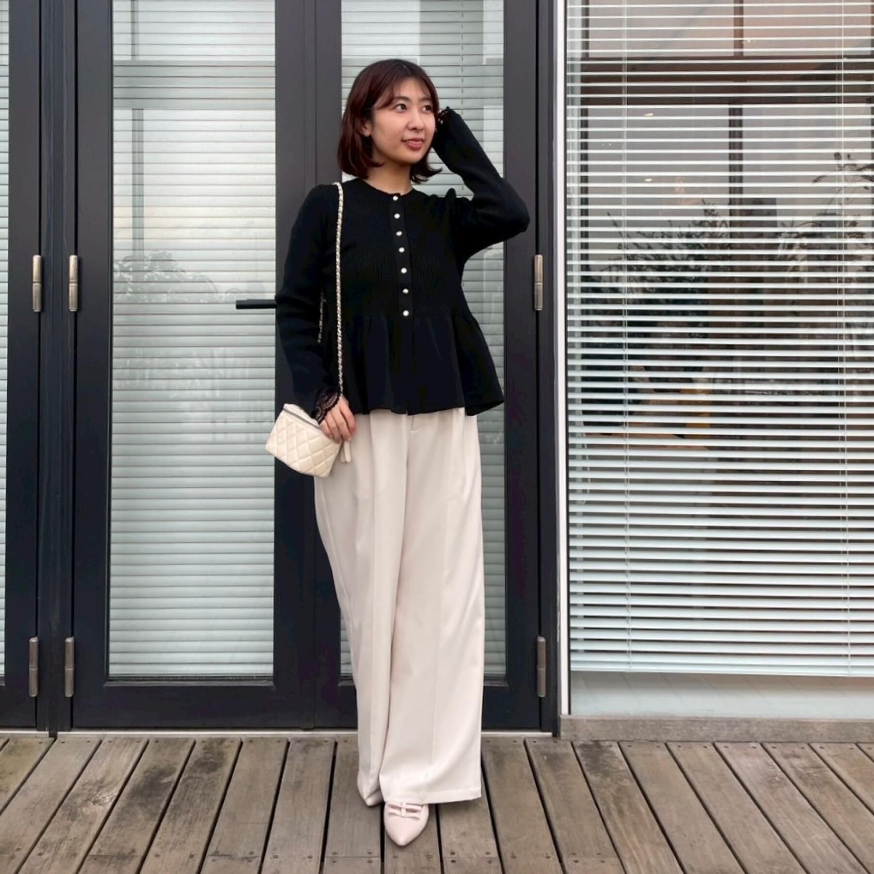 Couture broach「【大人かわいい・洗える】ペプラムニットカーディガン」|カーディガン|