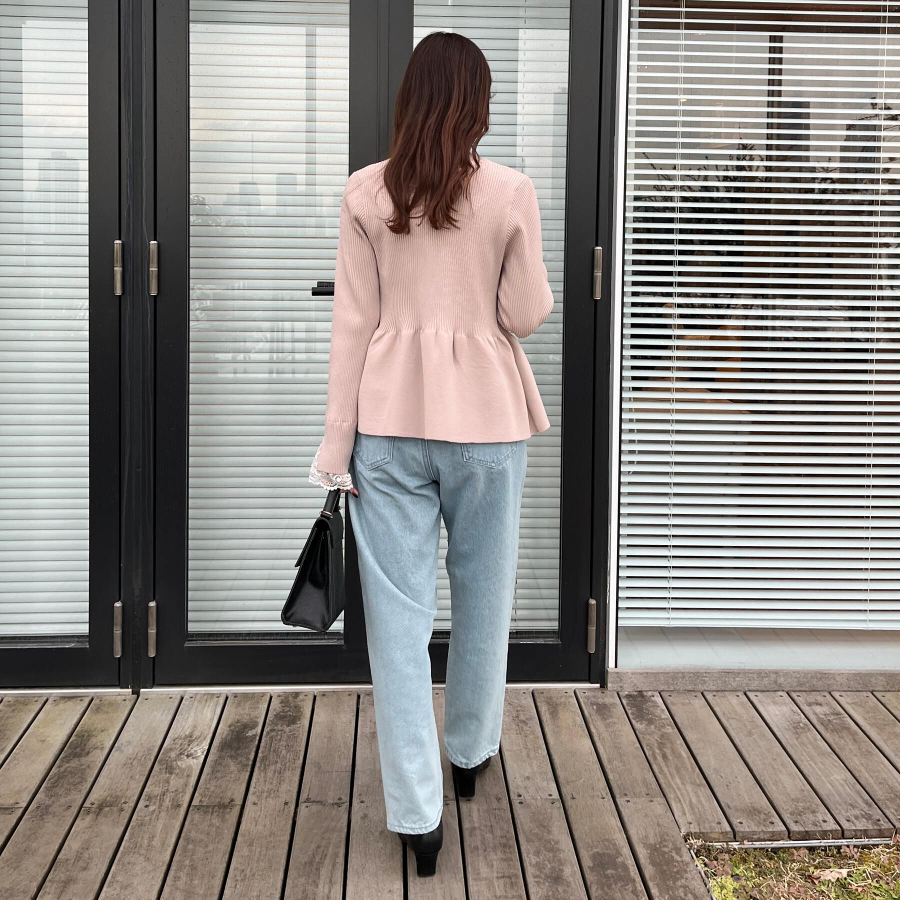 Couture broach「【大人かわいい・洗える】ペプラムニットカーディガン」|カーディガン|