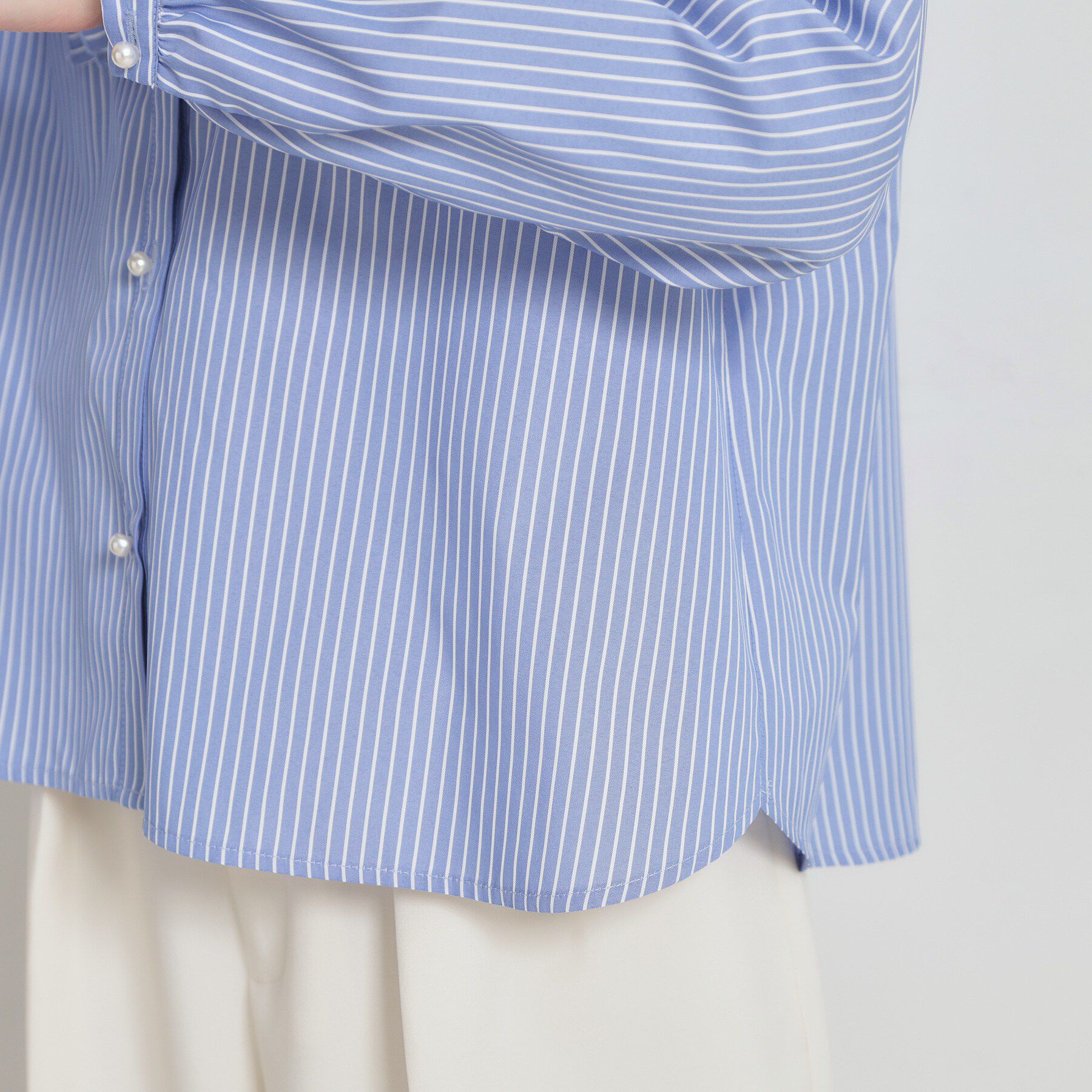 Couture broach「【通勤・着映え】ストライプ フリルブラウス」|シャツ・ブラウス|