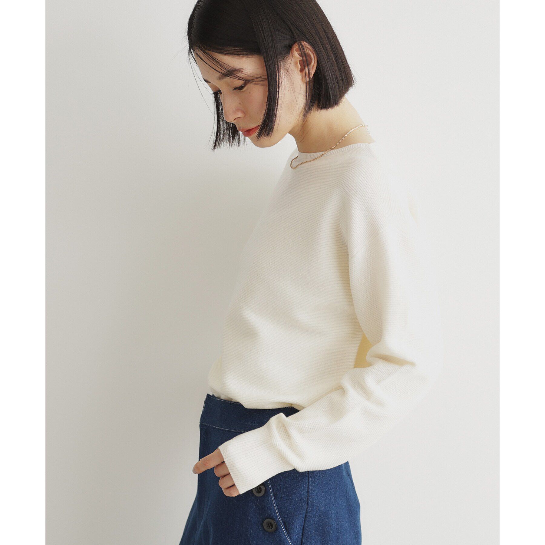 THE SHOP TK「【毛玉になりにくい/蓄熱性】春色_美人ガーターニット/洗える/体形カバー」|ニット・セーター|