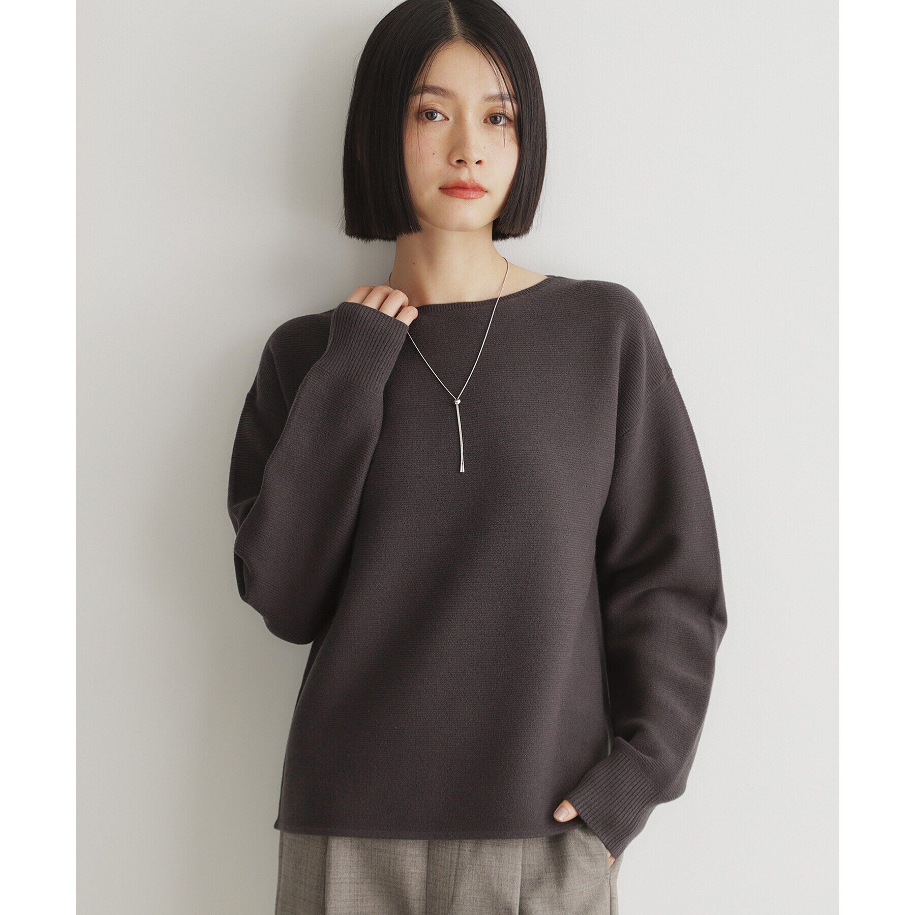 THE SHOP TK「【毛玉になりにくい/蓄熱性】春色_美人ガーターニット/洗える/体形カバー」|ニット・セーター|スミクロ(018)