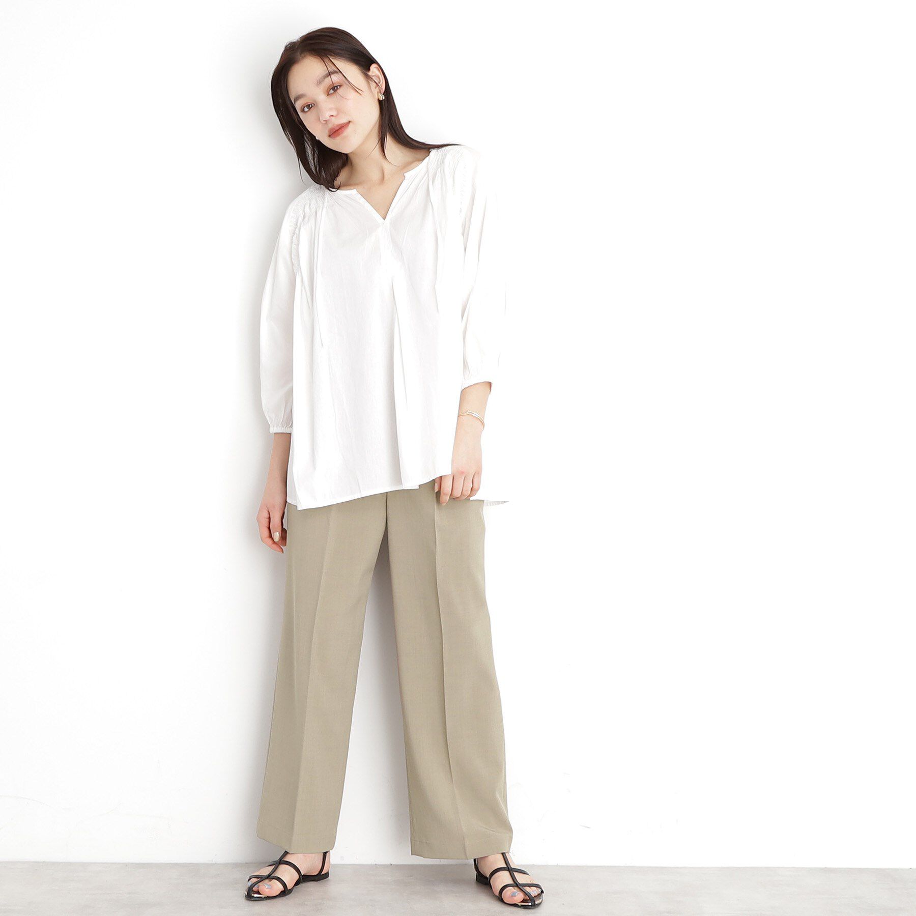 THE SHOP TK「【XS-XLサイズ】麻調ワイドパンツ/洗濯機OK/from the VOICE」|その他|