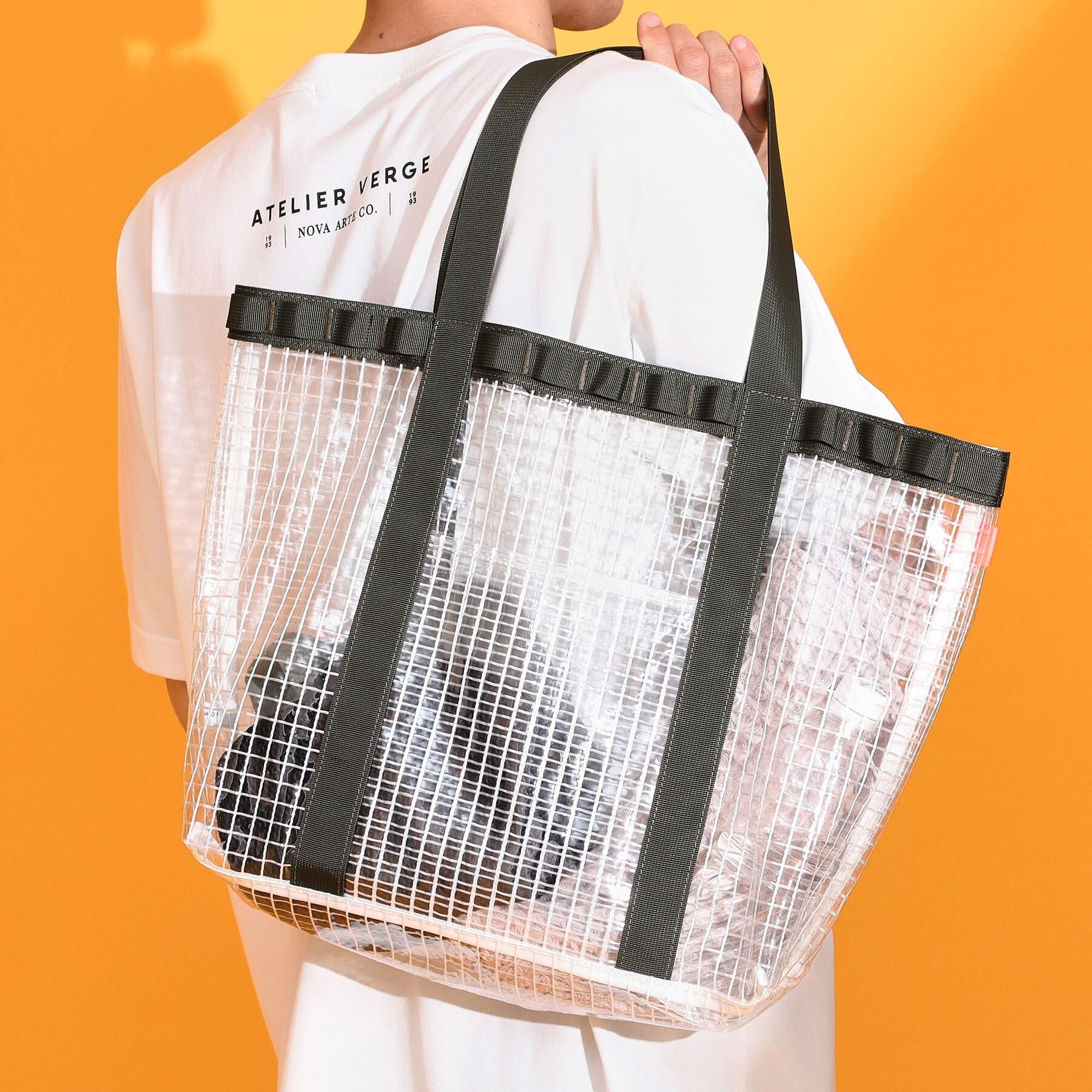 THE SHOP TK「PVCクリアトートバッグ 【ユニセックス／軽量】」|トートバッグ|ブラック(019)