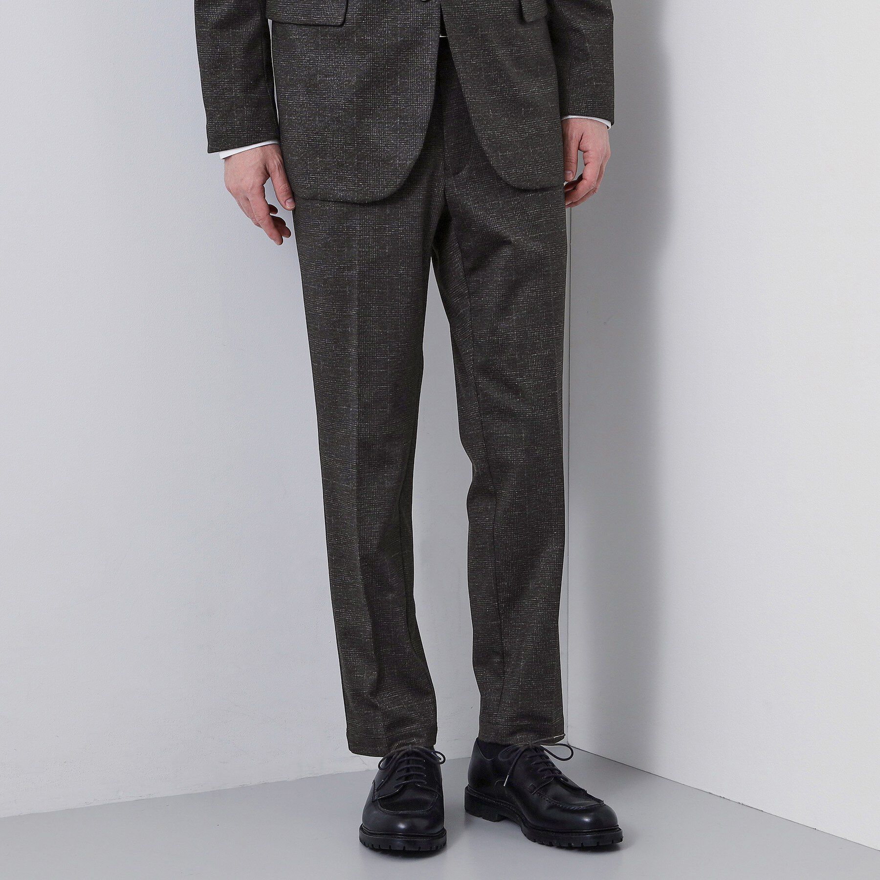 THE SHOP TK「【動きやすい、快適ビジネススラックス】TRジャージ スラックス　セットアップ可/洗濯機OK/ストレッ」|その他|チャコールグレー(2